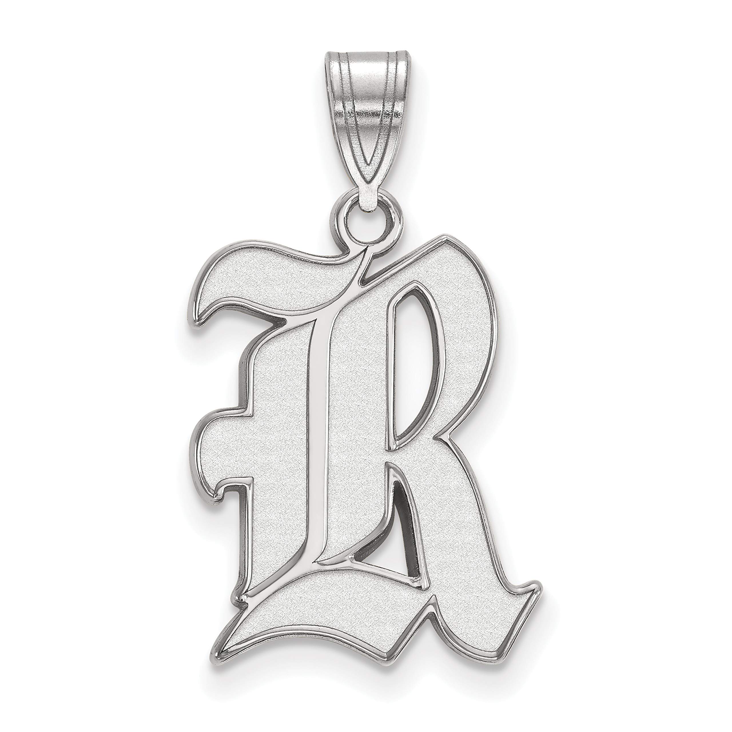 Rice University Owls Sterling Silver Letter Logo Pendant - Perfect for Graduation Gifts & School Spirit Jewelry