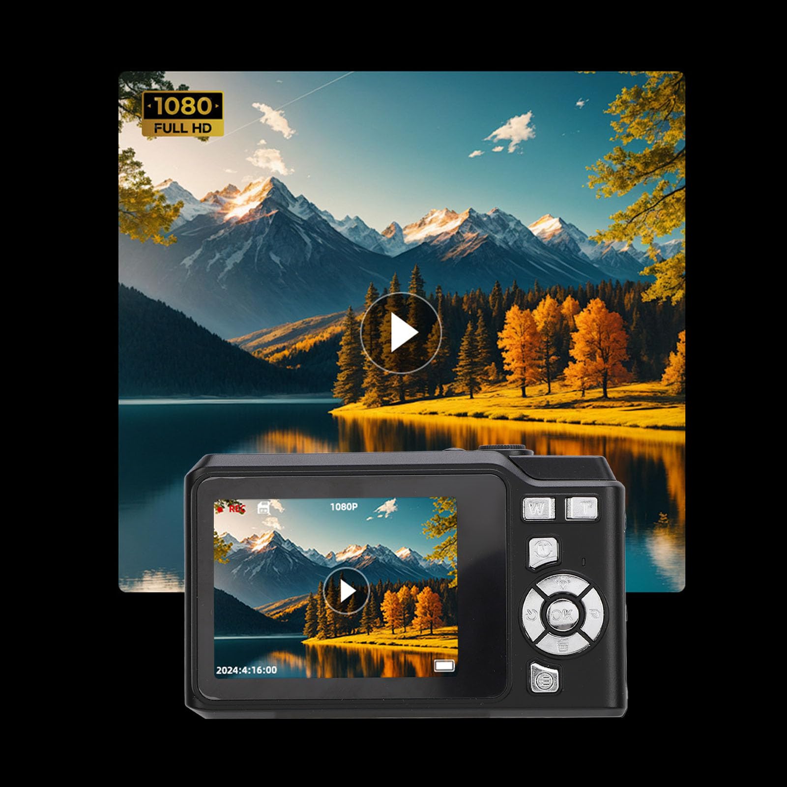 **68MP Digital Camera with FHD 1080P Video, 16x Zoom & 2.7