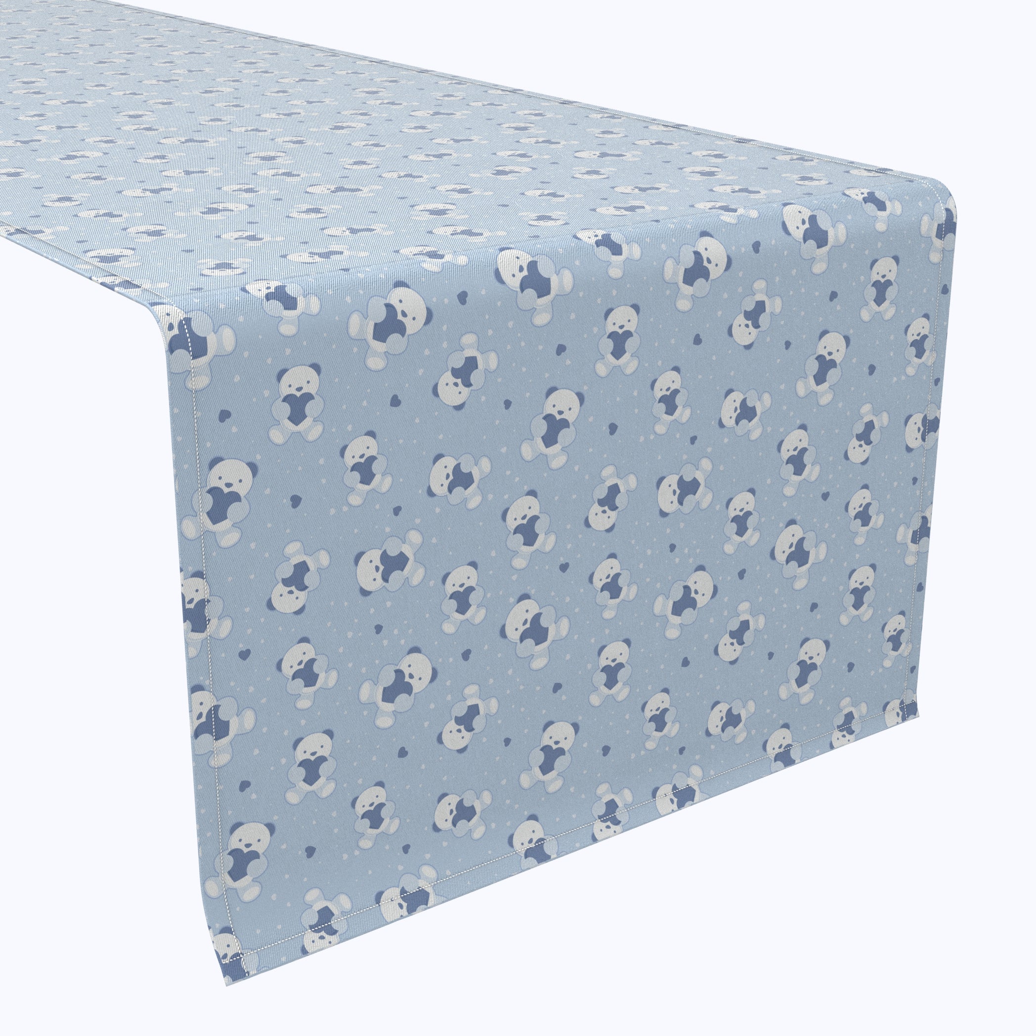 Blue Teddy Bear Table Runner - Soft and Adorable Dining Table Decor for Baby Showers, Birthday Parties, and Nursery Room Decorations