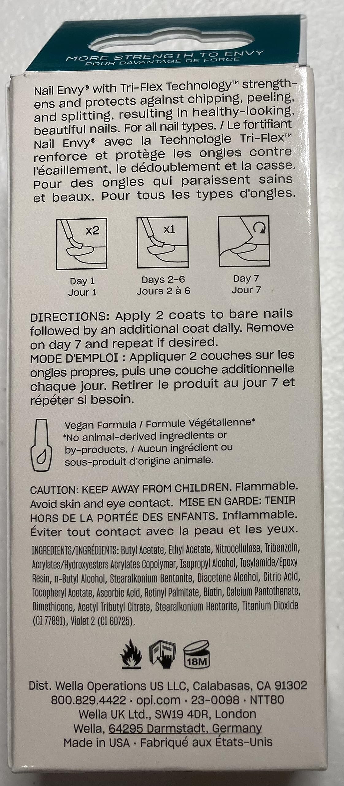 Nail Envy Nail Strengthener & Treatment - Tri-Flex Technology with Vitamins A, C, E, Biotin & Calcium | Fortifying Nail Care Solution for Stronger, Healthier Nails | Perfect for Brittle, Weak or Damaged Nails at Home or Salon