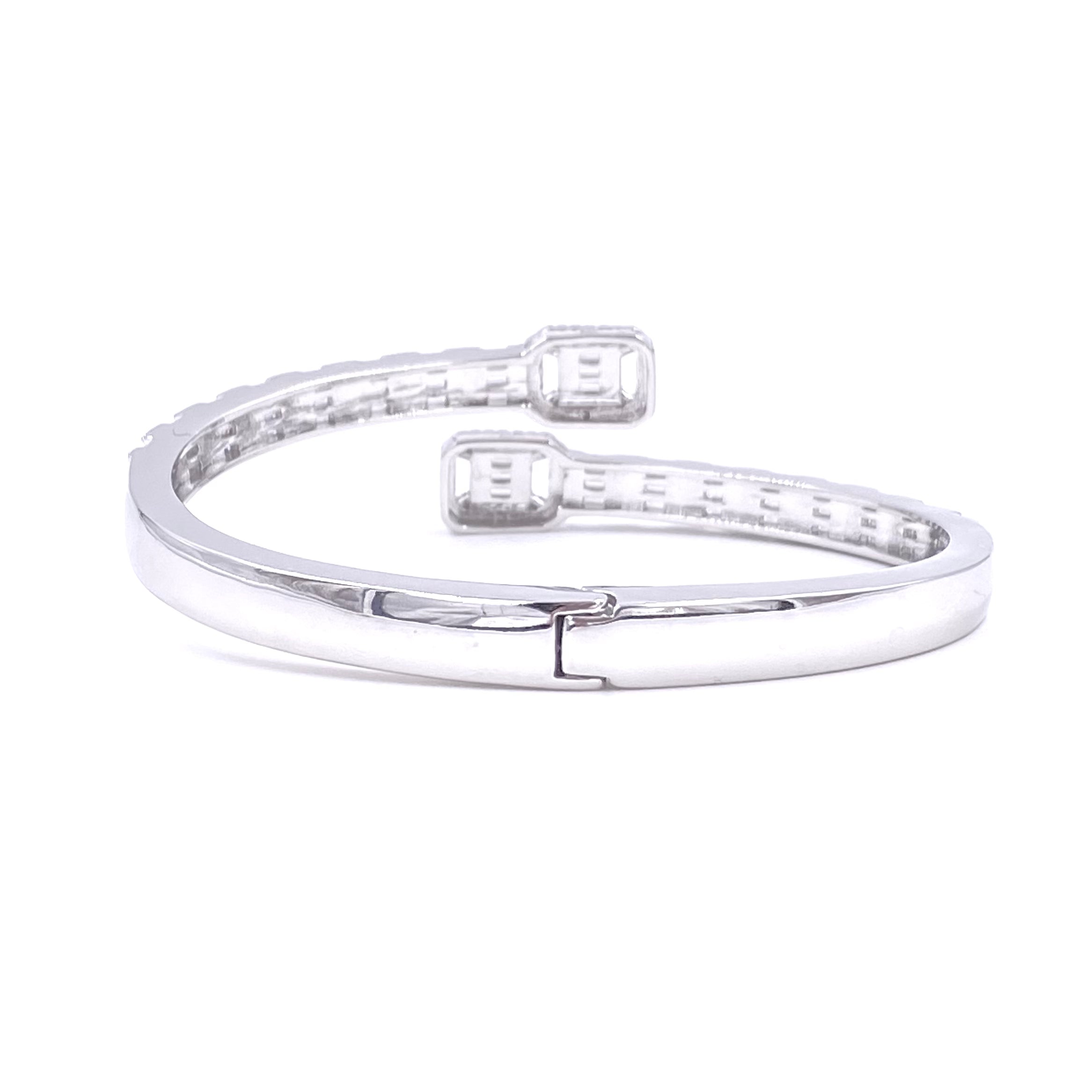 Ashley Gold Stainless Steel Stacked Square & Baguette CZ Bracelet - Elegant Jewelry for Women, Perfect for Parties, Weddings & Everyday Wear