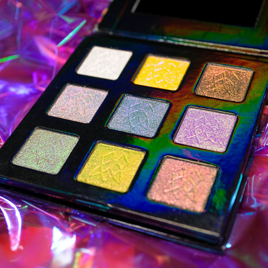 Badtothebrow Multichromatic Light Scattering Eyeshadow Palette - Vibrant Makeup for Party, Festival & Special Occasions