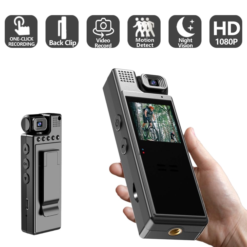 Hxhsgmeh Body Camera - Portable Wearable Mini HD 1080P Video Recorder with WiFi & Audio Recording - Ideal for Security, Law Enforcement, and Personal Safety (1 Pack)