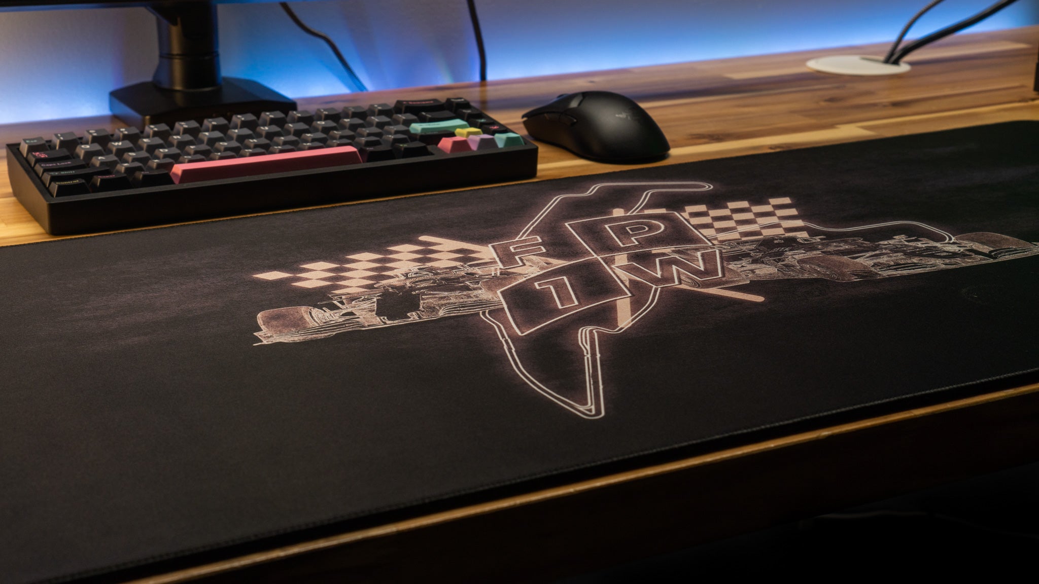 FP1Will Racing Line Limited Edition Gaming Desk Mat - Large Mouse Pad for PC & Console Gaming - Perfect for Content Creators & Streamers - Non-Slip Rubber Base for Smooth Control - Ideal for Esports, Work & Home Office Setup