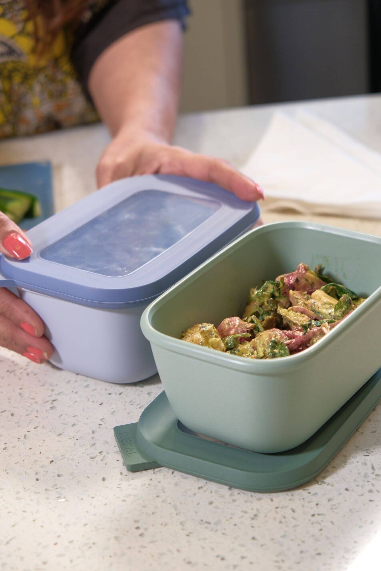 Cirqula 1 Liter Freezer Container with Airtight Lid - Nordic Sage Green - Perfect for Meal Prep, Leftovers & Long-Term Food Storage in Freezer