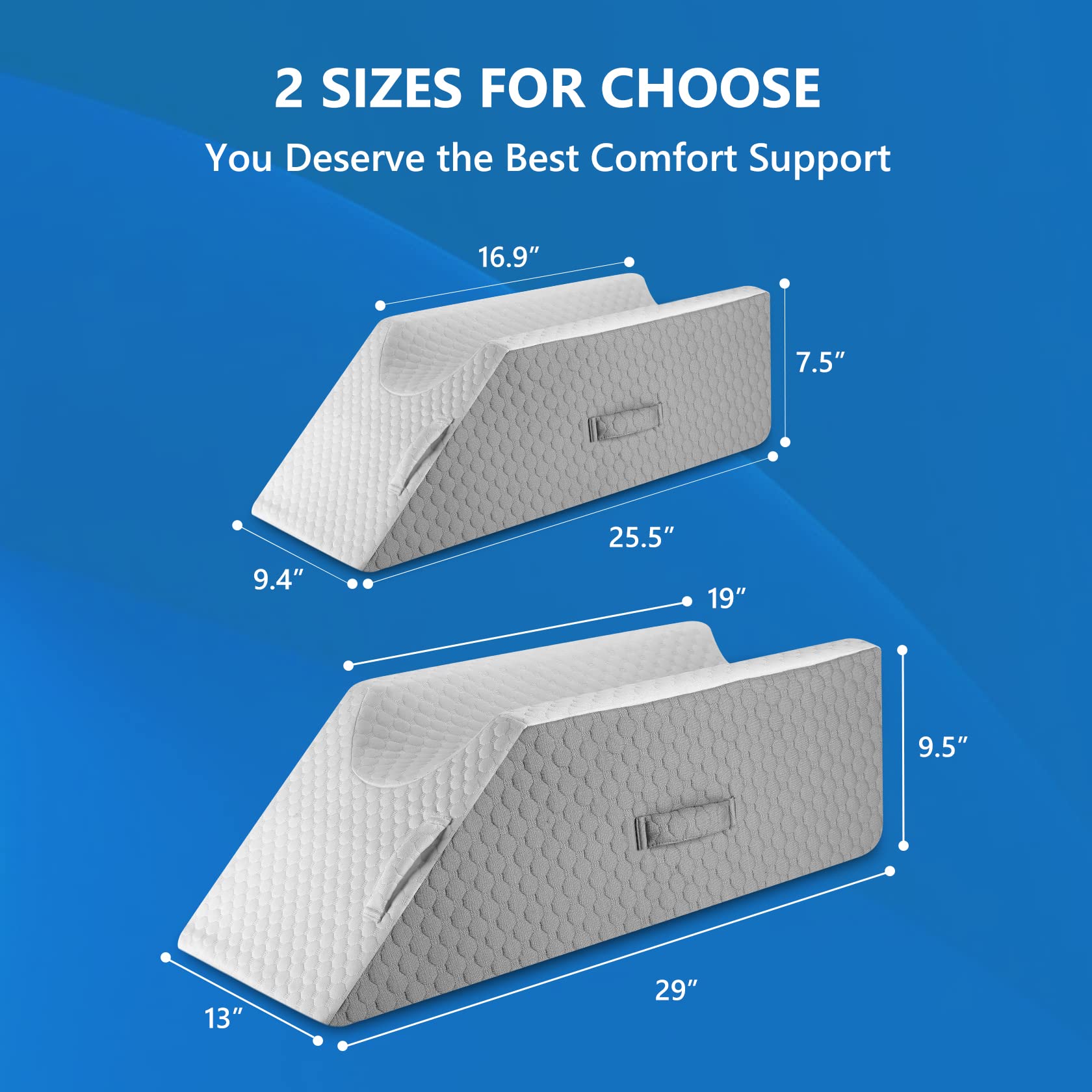 **Leg Elevation Pillow for Post-Surgery & Pain Relief - Memory Foam Wedge Pillow for Sciatica, Back, Knee, Hip & Ankle Support - Ideal for Sleeping, Recovery & Relaxation**