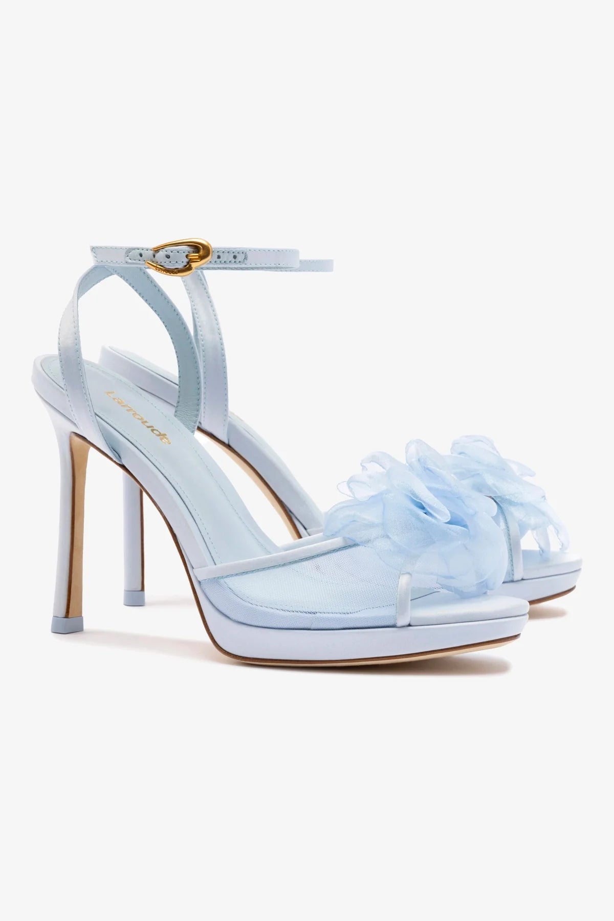 Salma Platform Sandal for Women - Cerulean Blue Satin Summer Shoes | Comfortable High Heel Sandals for Beach, Party & Casual Outfits