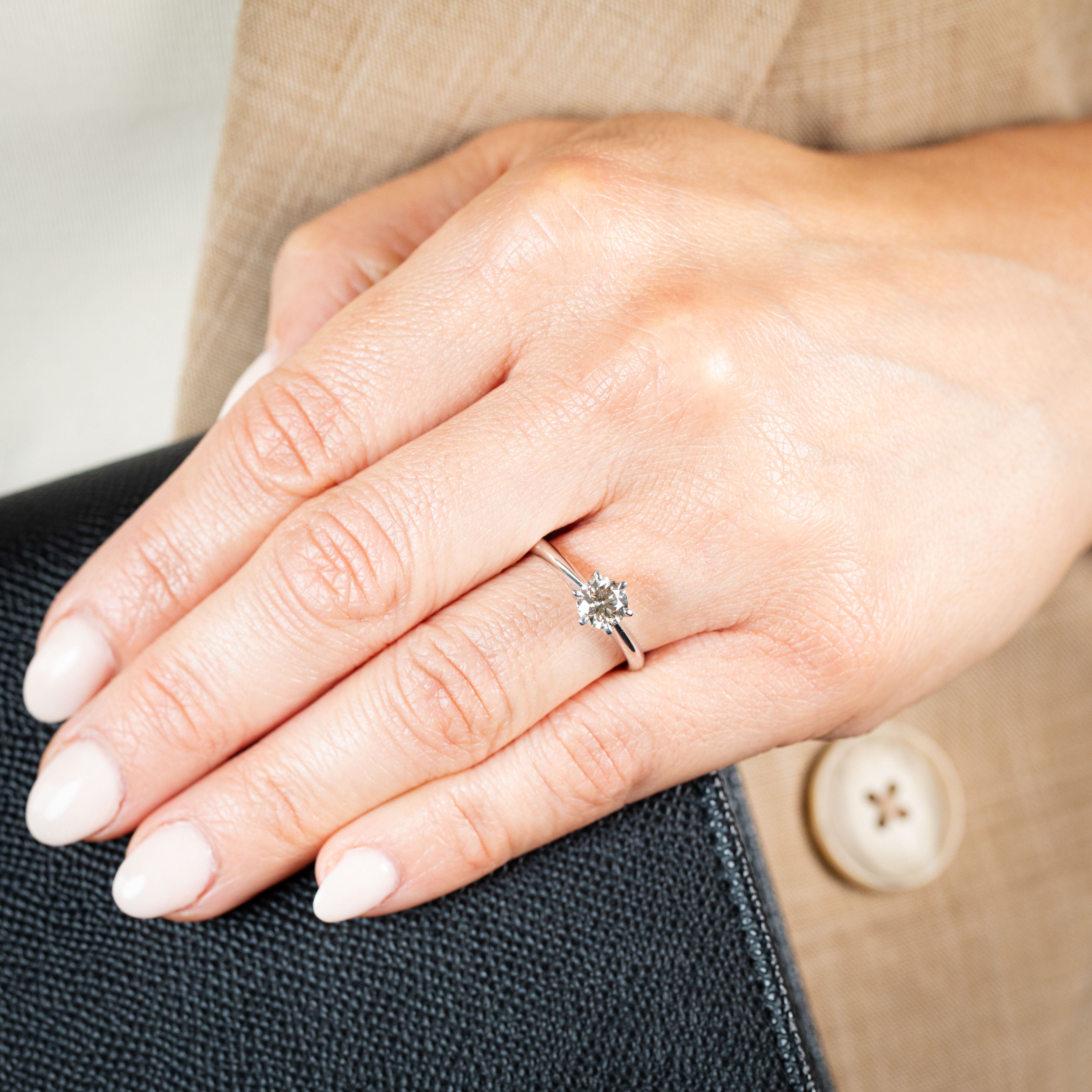 1 Carat Australian Diamond Solitaire Ring in 9ct White Gold - Perfect for Engagement, Wedding & Anniversary Gifts