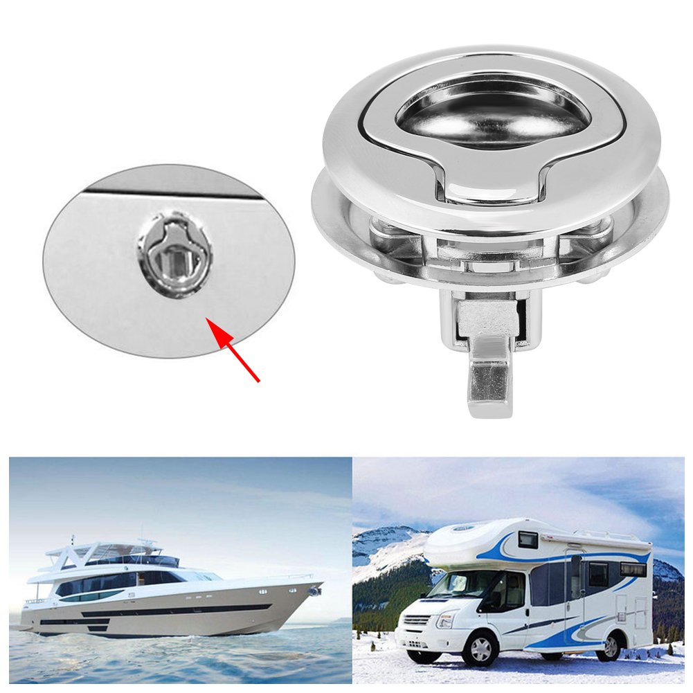 Stainless Steel Flush Pull Hatch Lock for RV Marine Boat - Durable Waterproof Security Access Door for Camper, Yacht & Travel Trailer