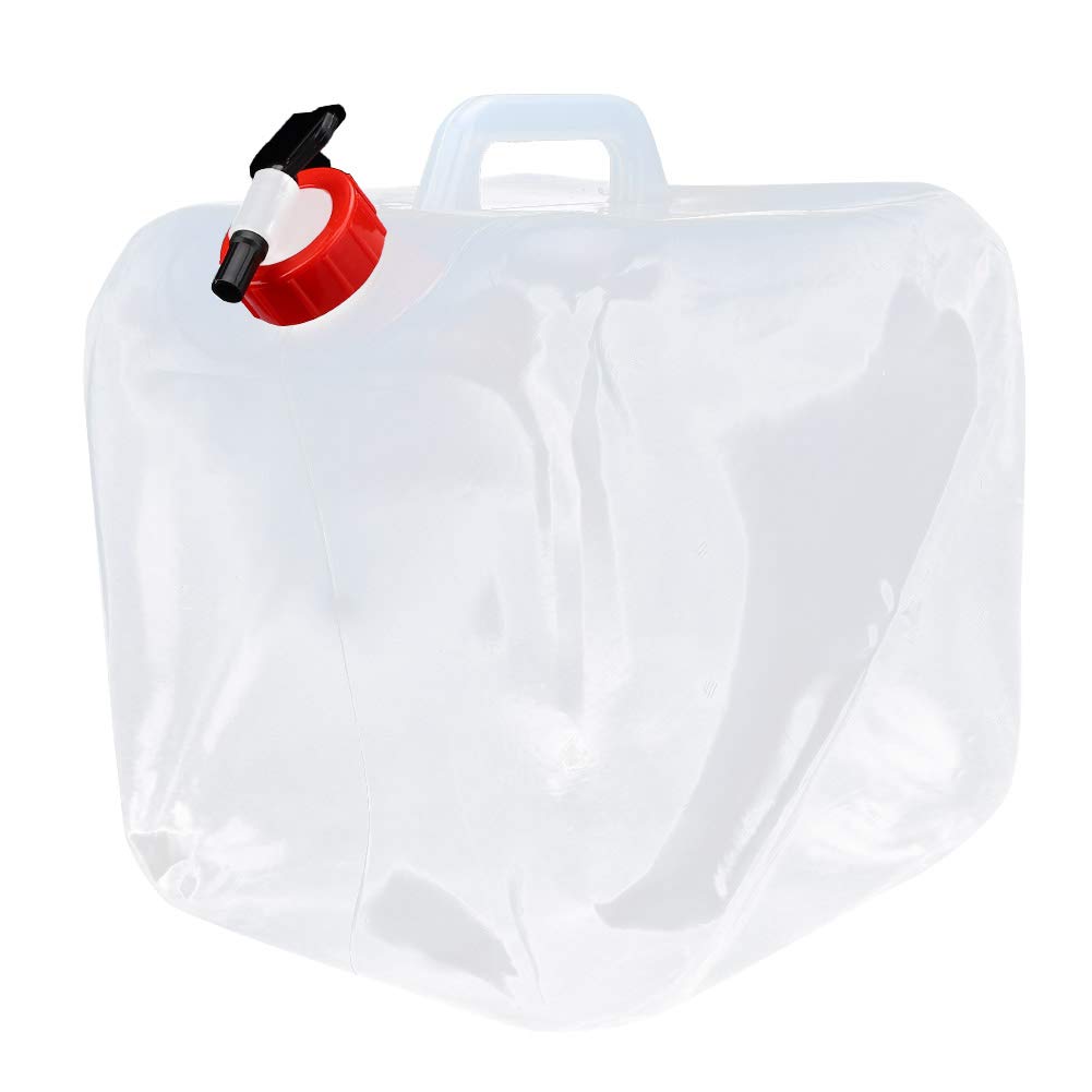 Rehomy 20L Collapsible Water Storage Container with Spigot - Portable Water Cube for Camping, Hiking, Emergency Preparedness & Outdoor Adventures (Transparent) - Perfect for Backpacking, Disaster Kits, RV Trips & Home Water Storage