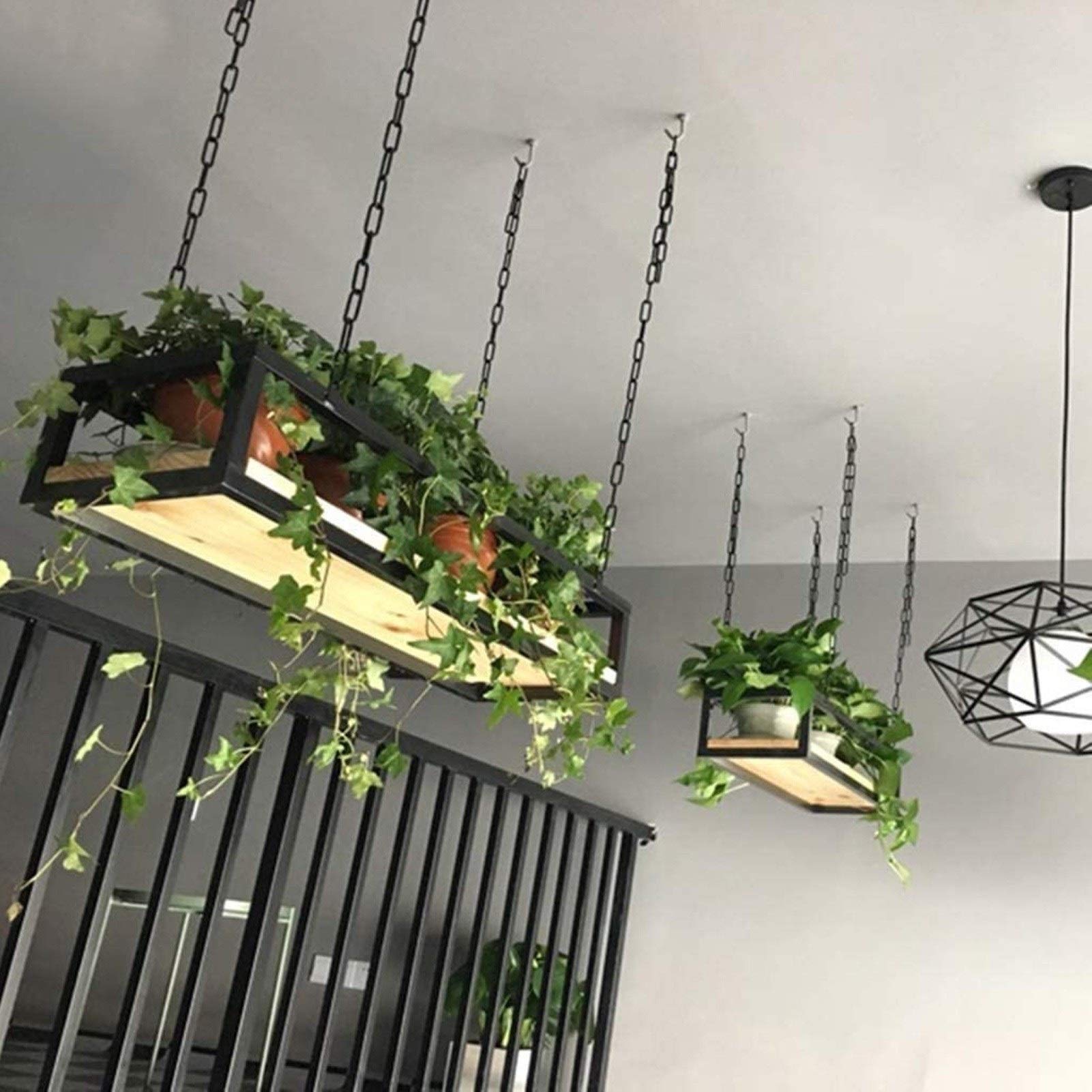 Black Floating Ceiling Shelf - 140x25x15cm Wall Mounted Kitchen Storage Rack for Pots, Pans & Cookware - Perfect for Kitchen, Bar, Garage, Restaurant & Cellar Organization - Space-Saving Hanging Shelving Solution