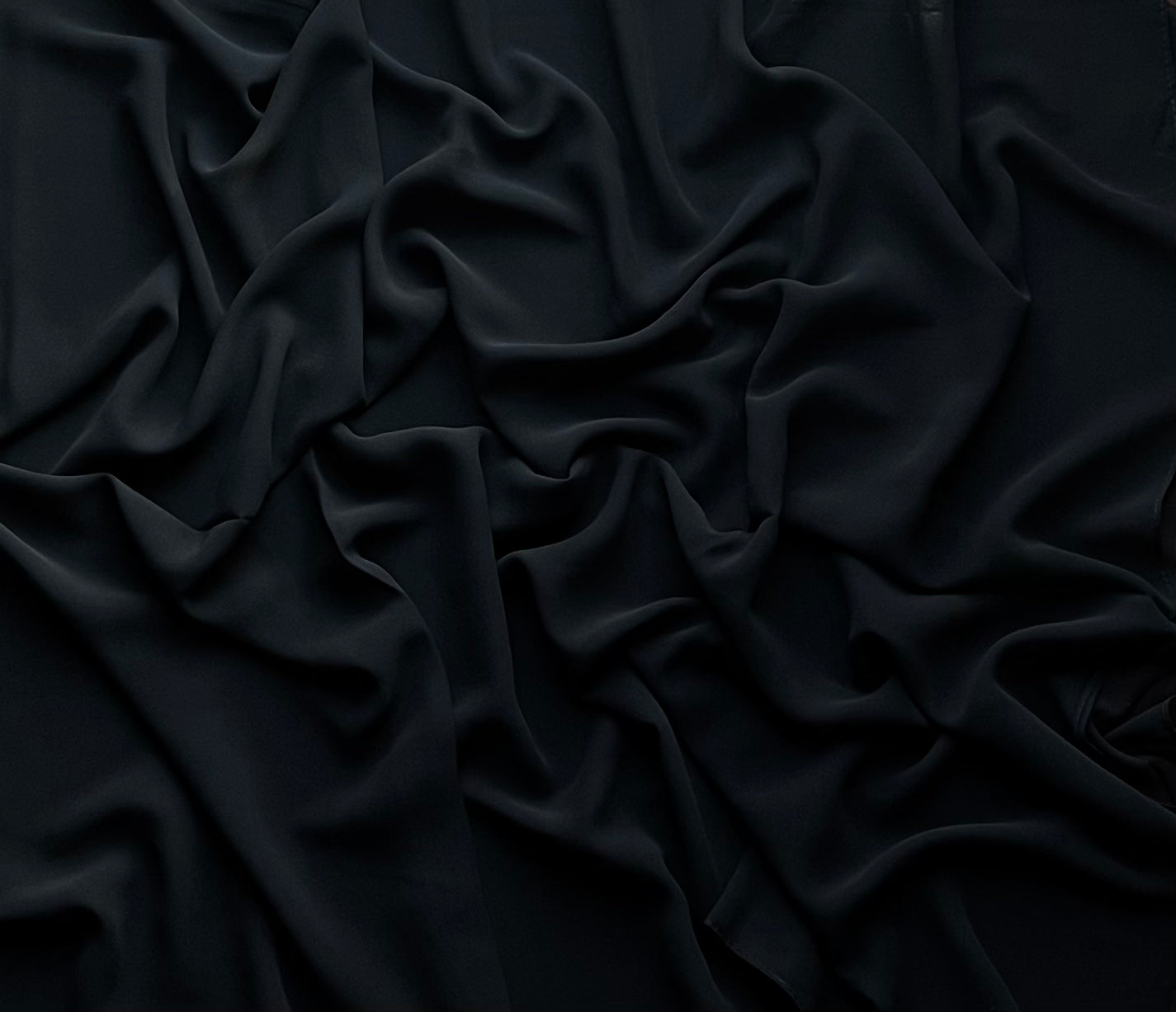 Black Georgette Chiffon Fabric - Lightweight & Flowy Material for Dresses, Scarves & Evening Gowns - Perfect for Bridal Wear, Formal Events & DIY Fashion Projects