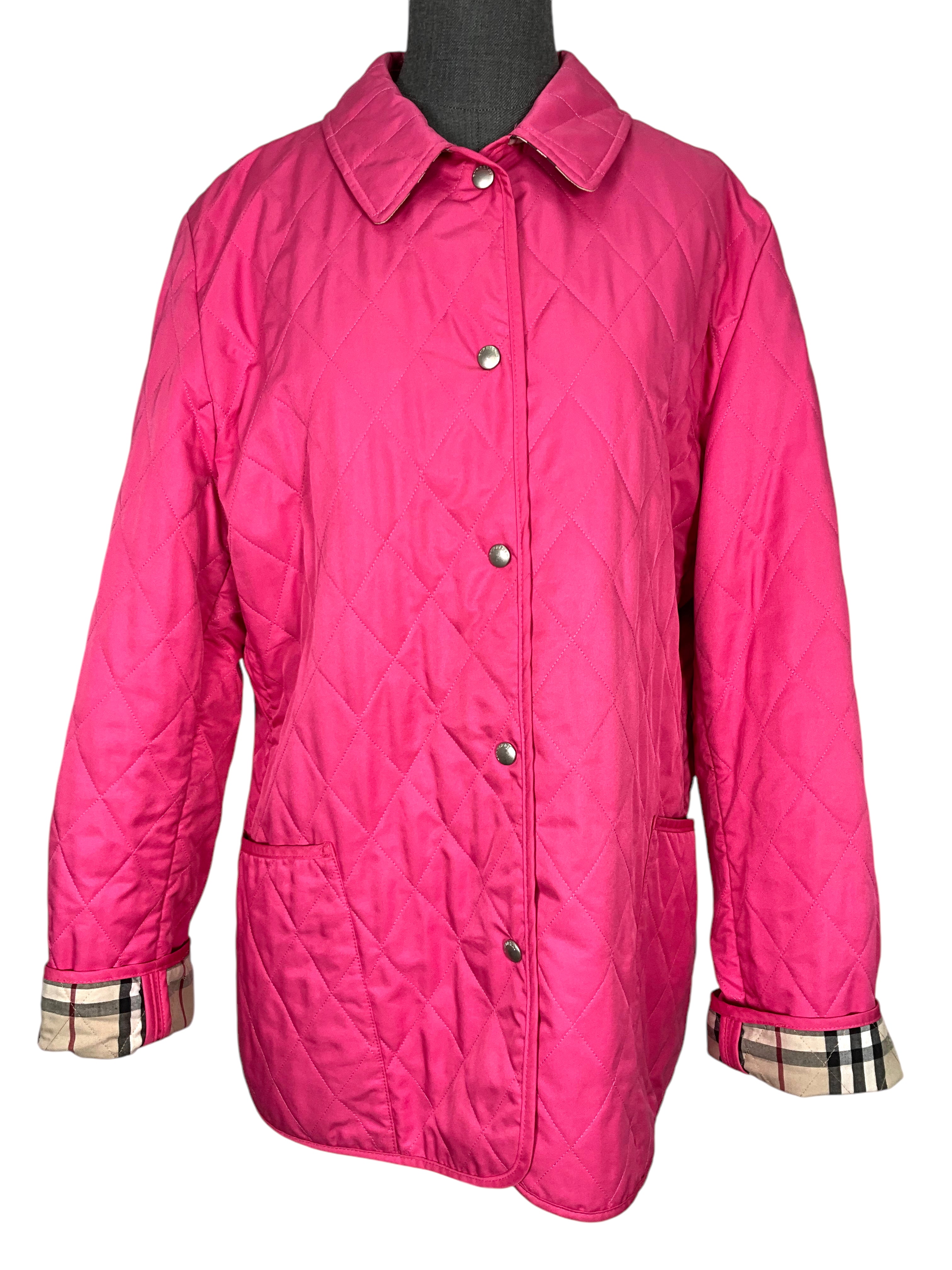 Burberry London Diamond Quilted Jacket for Women - Size Large (L) | Water-Resistant Luxury Coat for Fall & Winter | Perfect for Office, Travel & Outdoor Activities