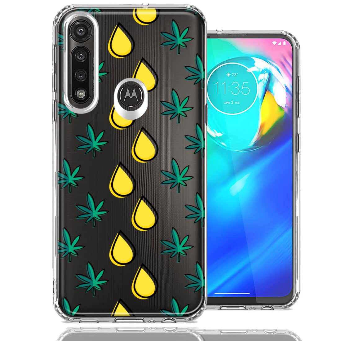 Motorola Moto G Power Case - Drip Design Dual Layer Cover for Protection & Style