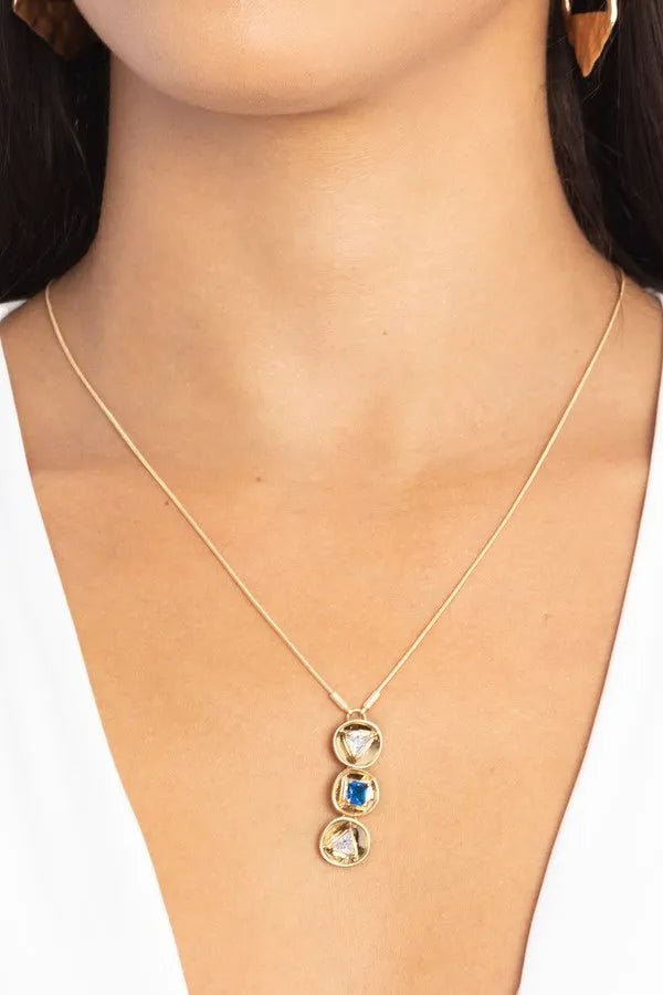 Three Charm Multi Pendant Necklace for Women - Elegant Layered Gold/Silver Jewelry for Daily Wear, Gift Giving & Special Occasions