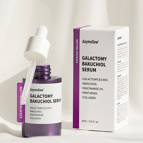Daymellow Galactomy Bakuchiol Serum 30ml - Natural Anti-Aging Face Serum for Wrinkles & Fine Lines - Perfect for Nighttime Skincare Routine & Sensitive Skin Care