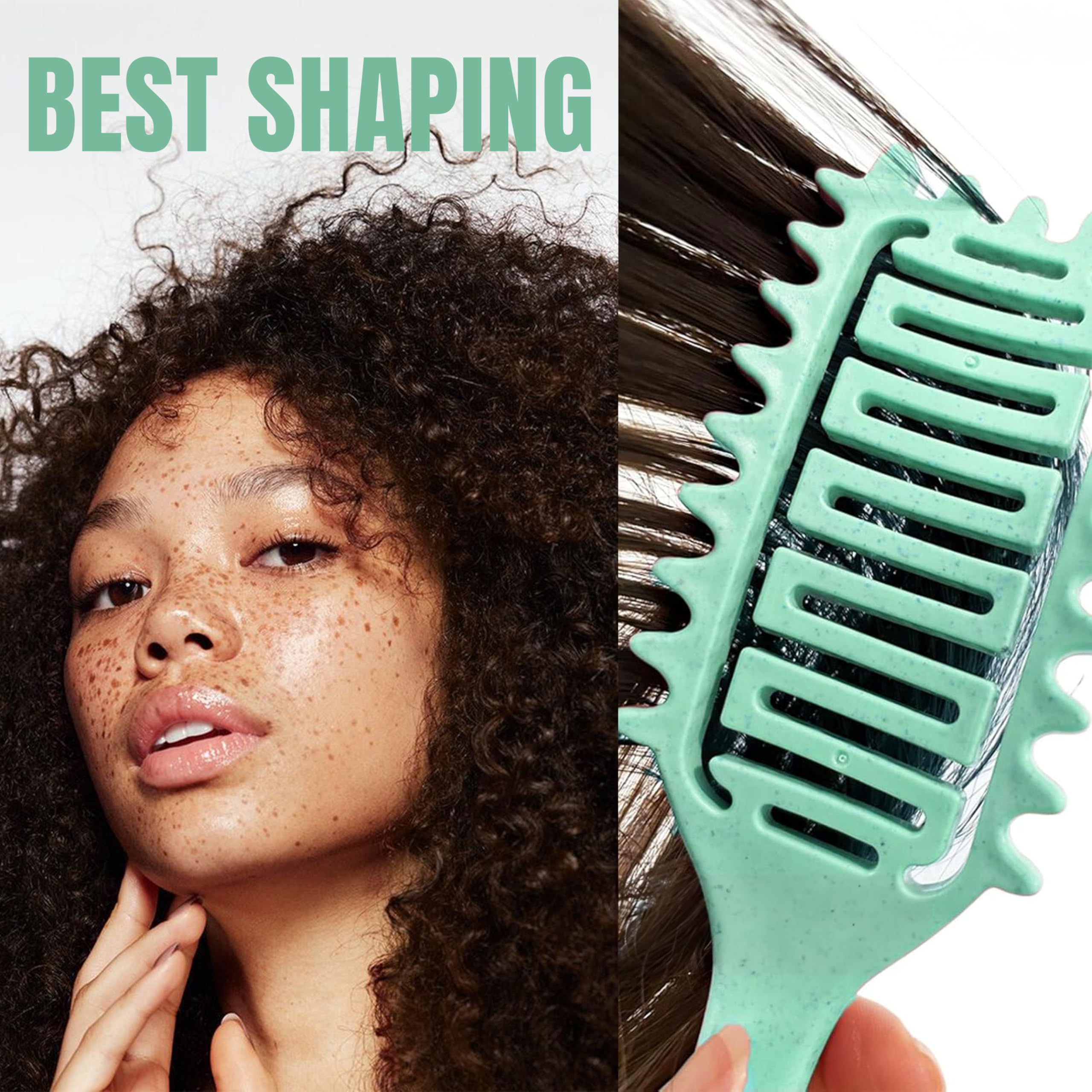 Best Curly Hair Brush for Women - Detangling & Curl Defining Brush with Vented Design - Styling Comb for Natural Curls, Waves & Frizzy Hair - Perfect for Daily Hair Care & Salon Styling