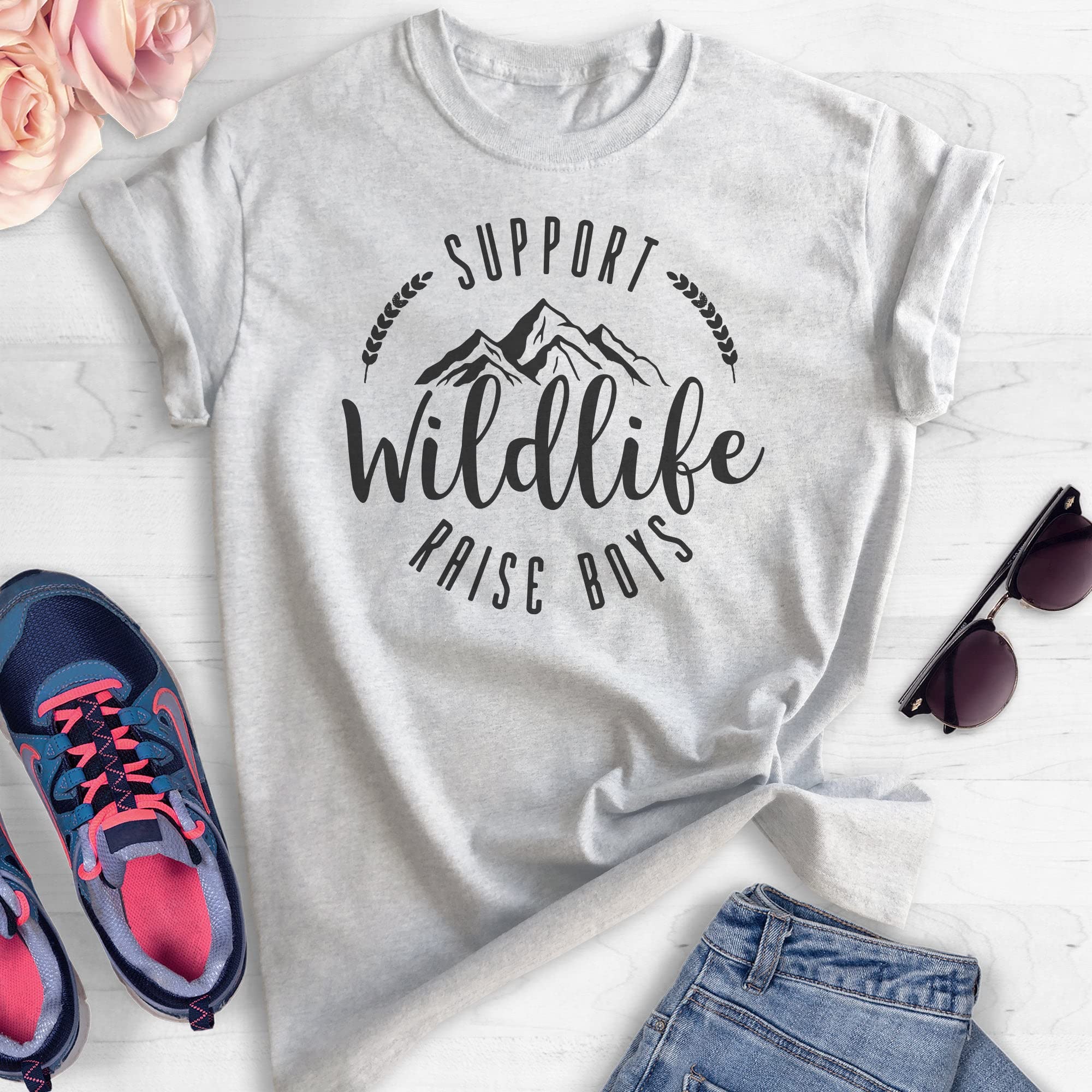 Wildlife Conservation T-Shirt - Funny Boy Mom Shirt for Women & Unisex - Perfect for Animal Lovers, Moms & Wildlife Supporters - Great for Casual Wear, Mother's Day & Wildlife Fundraising Events