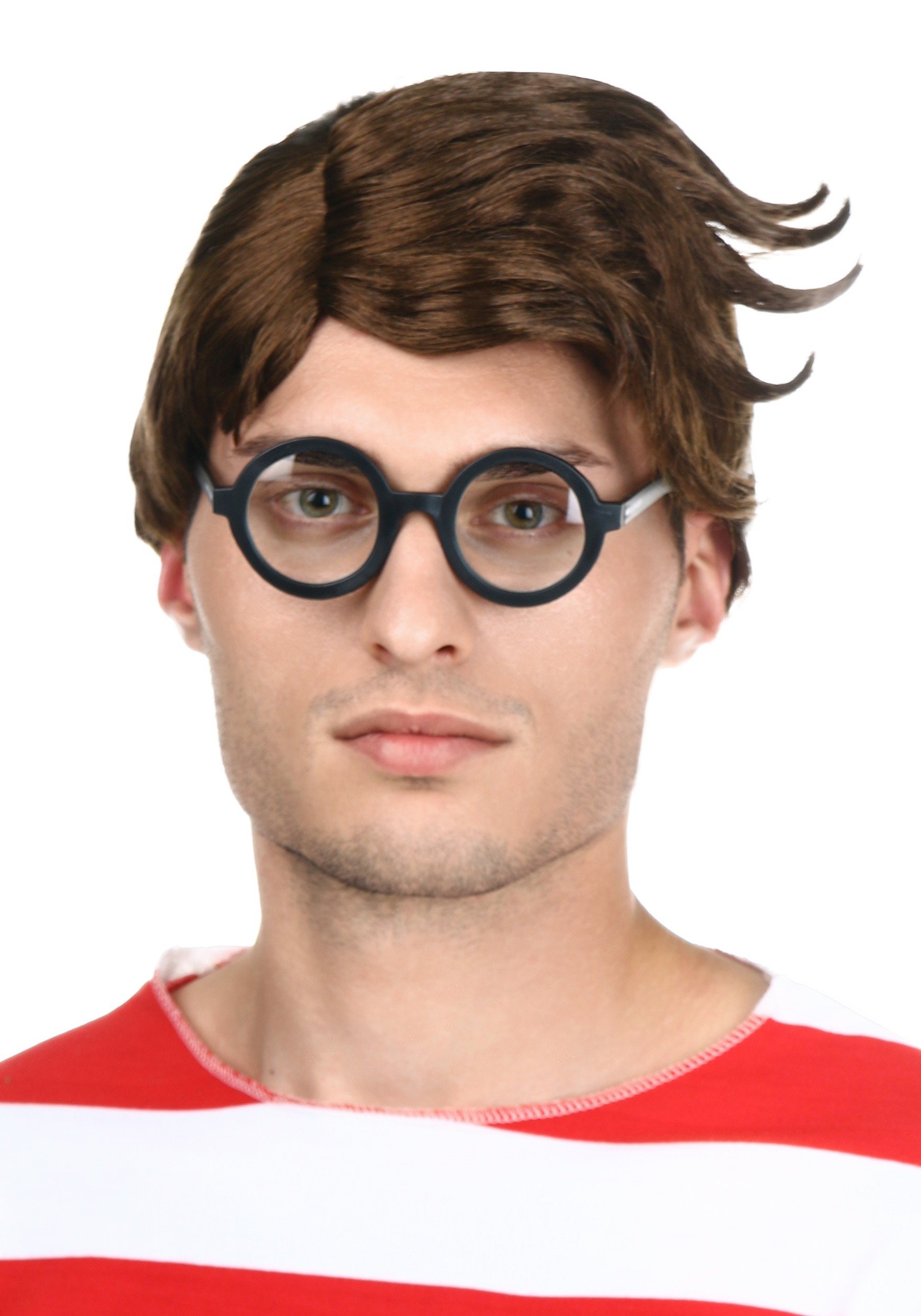 Funny Traveling Man Wig - Brown Curly Cosplay Wig for Halloween, Costume Parties & Themed Events - Perfect for Costumes, Cosplay & Dress-Up