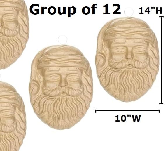 12 Pack DIY Paper Mache Santa Mask - 14