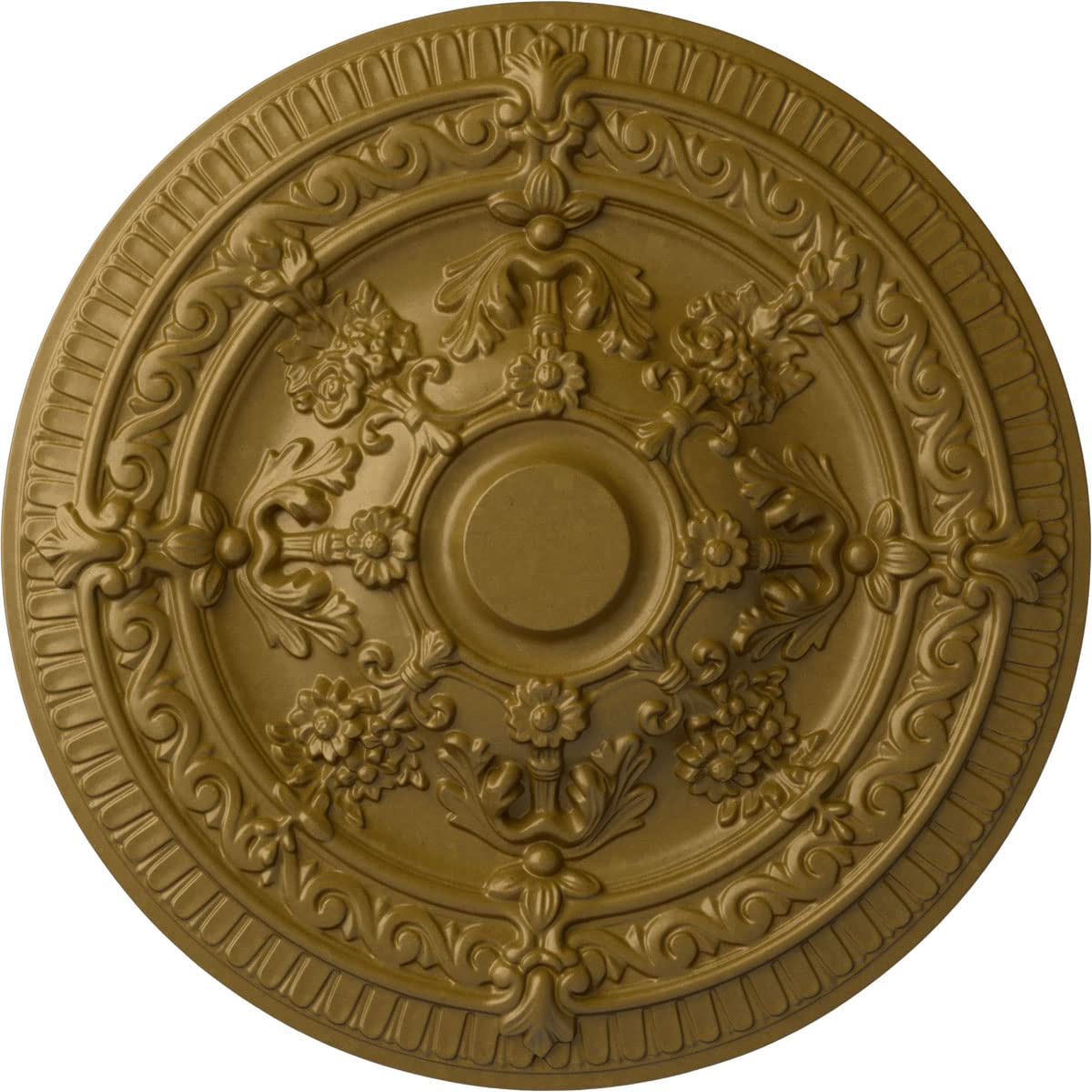 Ekena Millwork Vincent Ceiling Medallion - Hand-Painted Gold Finish - Elegant Home Decor for Dining Rooms & Entryways