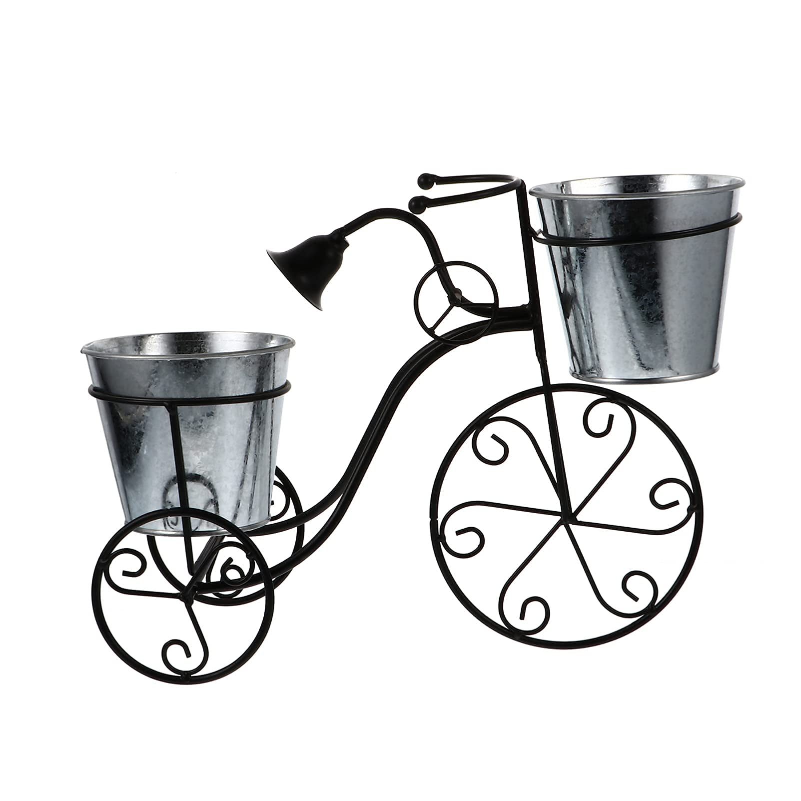 Vintage Iron Bike Plant Stand - Black Metal Bicycle-Shaped Flower Pot Holder for Outdoor Patio, Yard & Garden Decor | Perfect for Hanging Plants, Succulents & Home Decoration