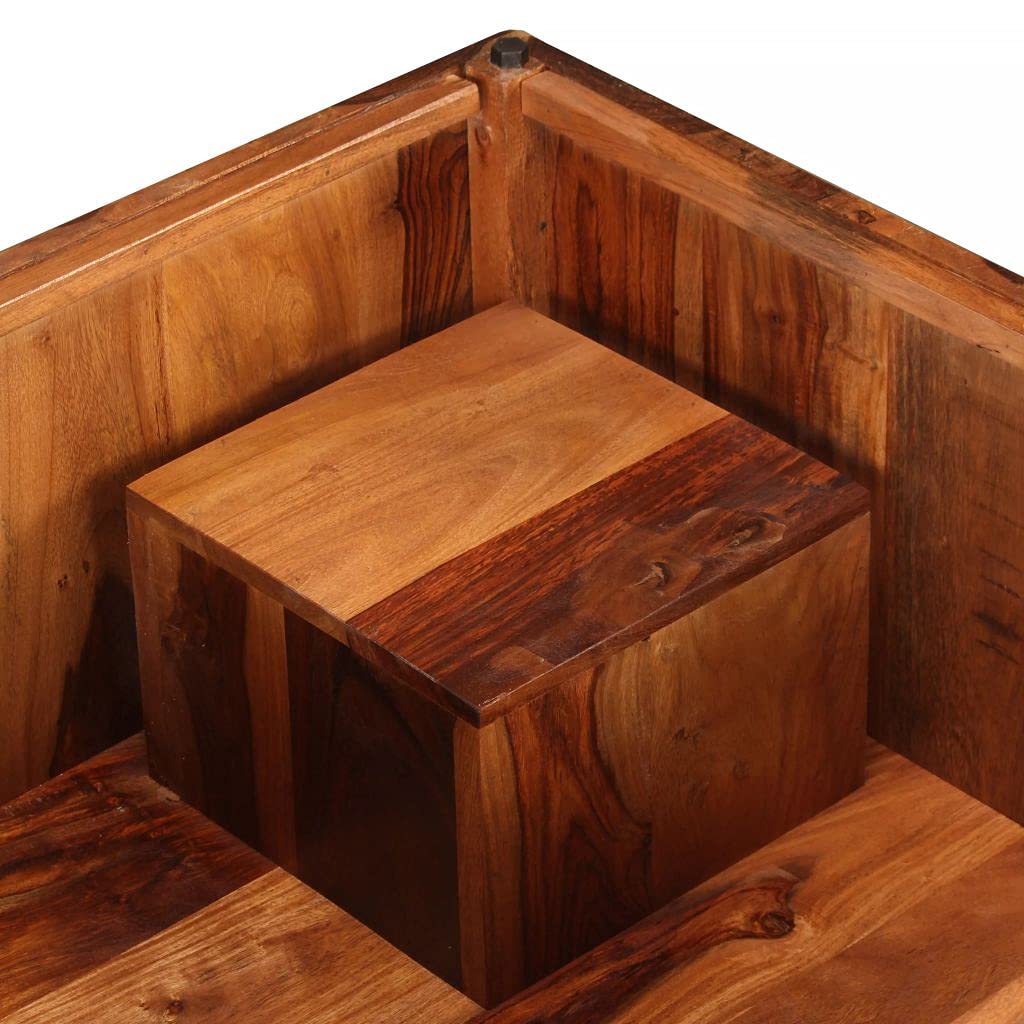 Solid Sheesham Wood Square Coffee Table - 27.6