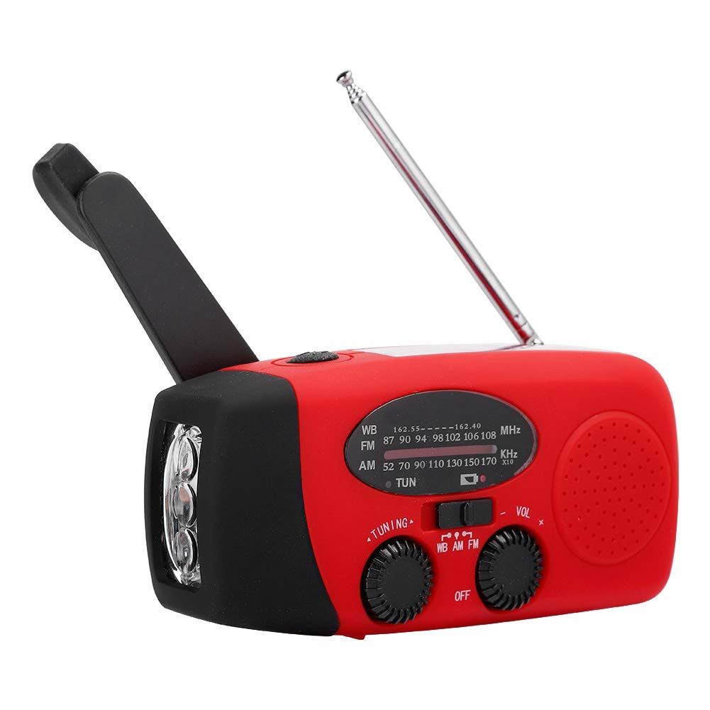 Hand Crank Emergency Radio with Solar Charging, Portable AM/FM NOAA Weather Radio with LED Flashlight - Perfect for Outdoor Camping, Hiking, and Emergency Preparedness