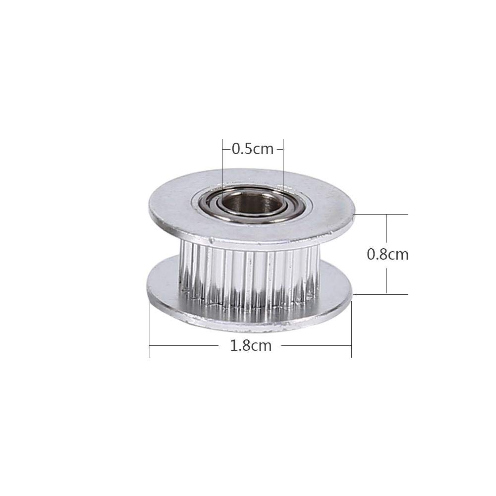 2Pcs 5mm ID Aluminum Timing Belt Idler Pulley with Bearing - Synchronous Wheel for 3D Printer Parts & CNC Machine Accessories | Perfect for Belt Tensioning & Motion Control Systems