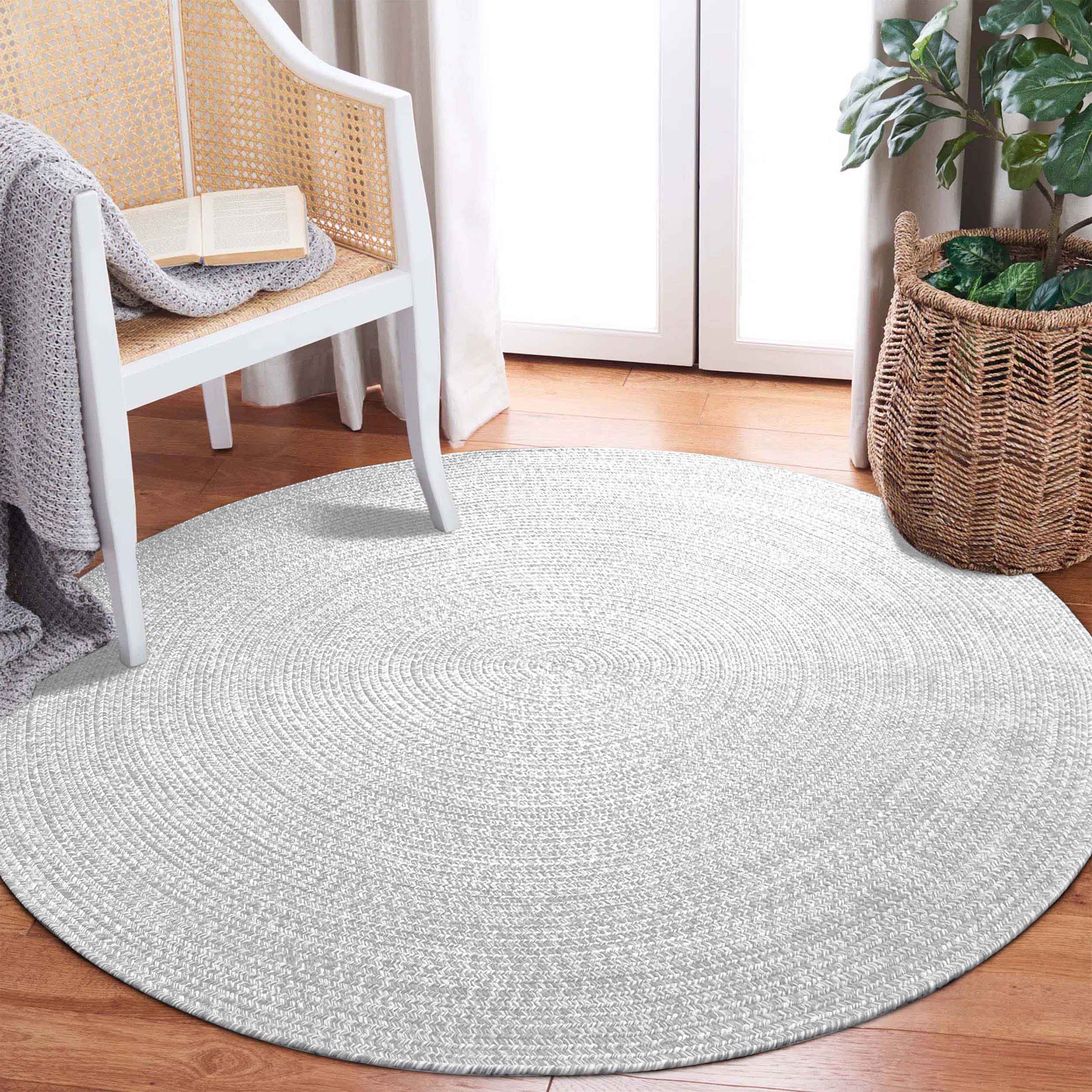 Reversible Braided Area Rug - 2-Tone Indoor/Outdoor Rug for Living Room, Bedroom, Patio & Deck - Non-Slip Durable Floor Mat for Home Decor
