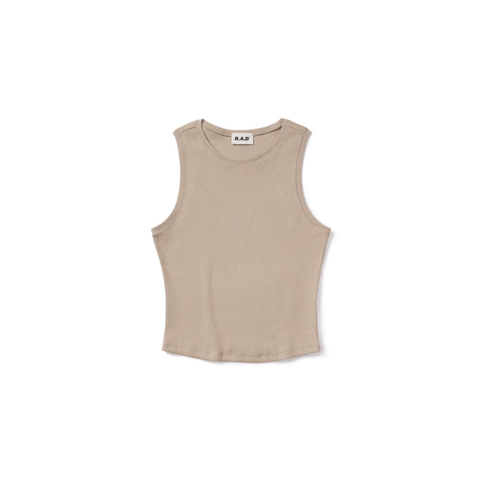 Soft Taupe Ribbed Tank Top for Women - Comfortable Stretchy Casual Wear - Perfect for Layering, Summer Outfits, and Everyday Style
