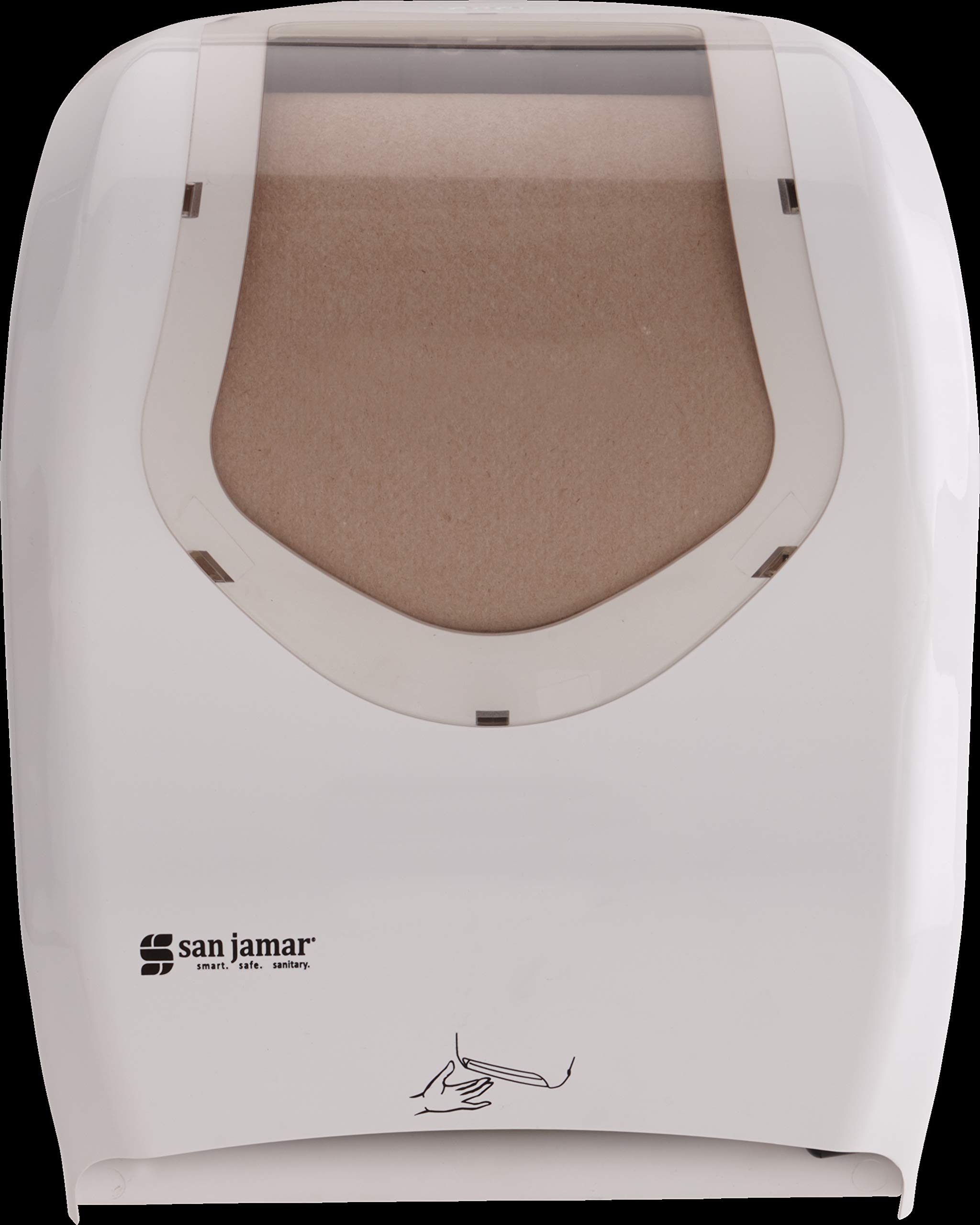 San Jamar Summit Smart System with IQ Sensor Paper Towel Dispenser - Touchless Operation for Standard & 4-Inch Core Rolls - Ideal for Bathrooms, Kitchens, Restaurants & Office Spaces - White Plastic Hygienic Solution