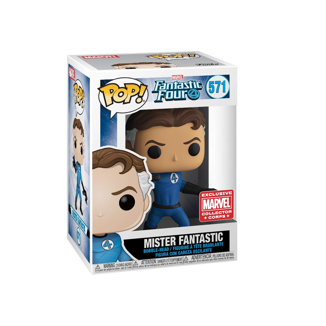 POP! Marvel Collector Corps Exclusive Fantastic Four 571 Mister Fantastic Vinyl Figure with Protective Case - Perfect for Marvel Fans, Collectors & Home/Office Display