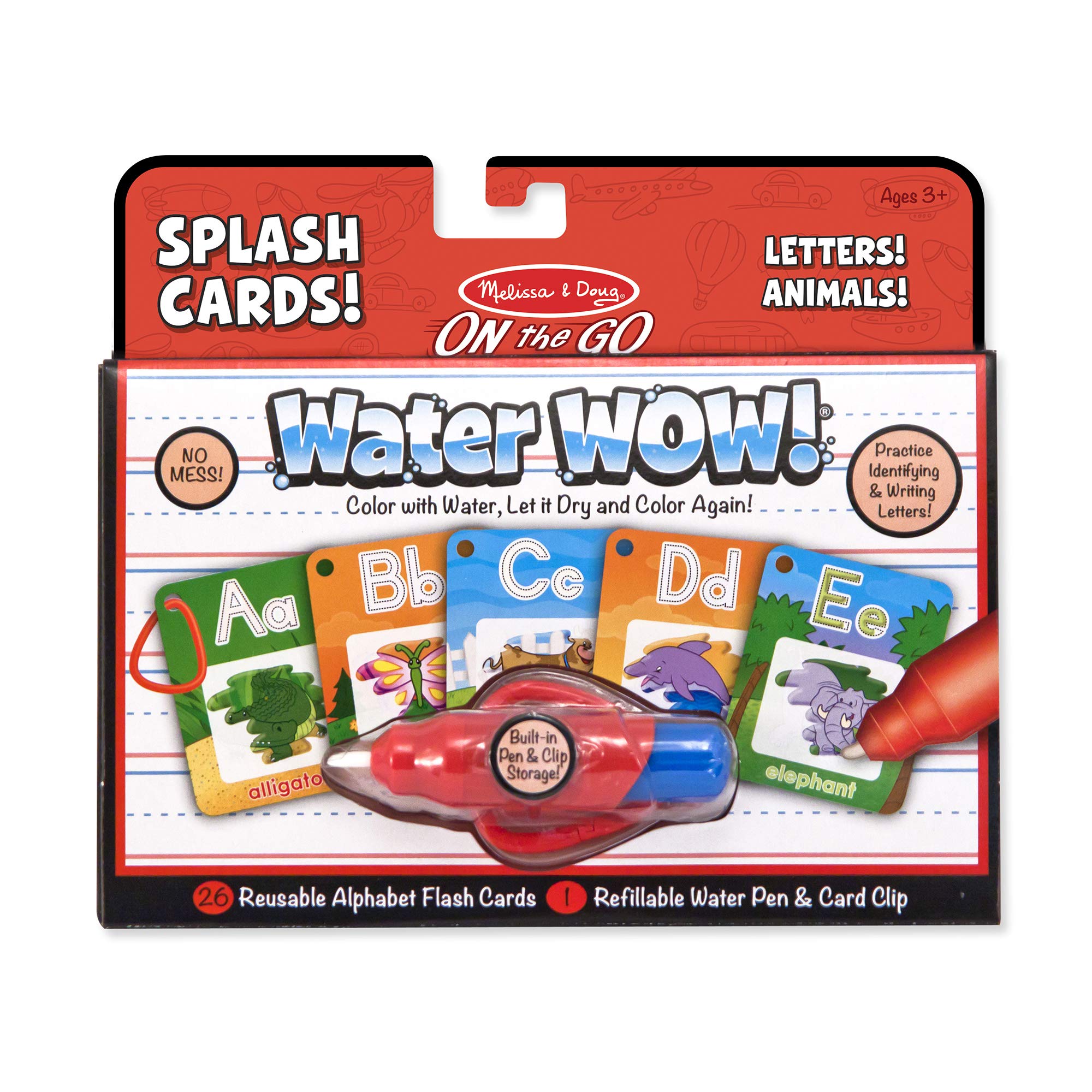 Melissa & Doug On the Go Water Wow! Reusable Alphabet & Animal Activity Cards - Perfect for Travel, Preschool Learning & Quiet Play