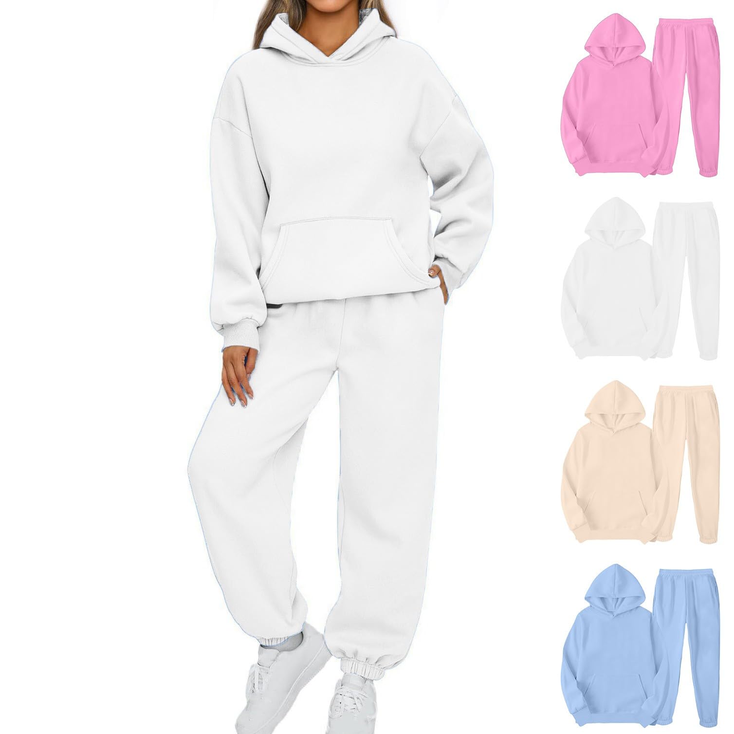 Women's 2-Piece Lounge Set - Oversized Hoodie & Baggy Sweatpants with Pockets | Cozy Fall Outfit for Home, Workout & Casual Wear