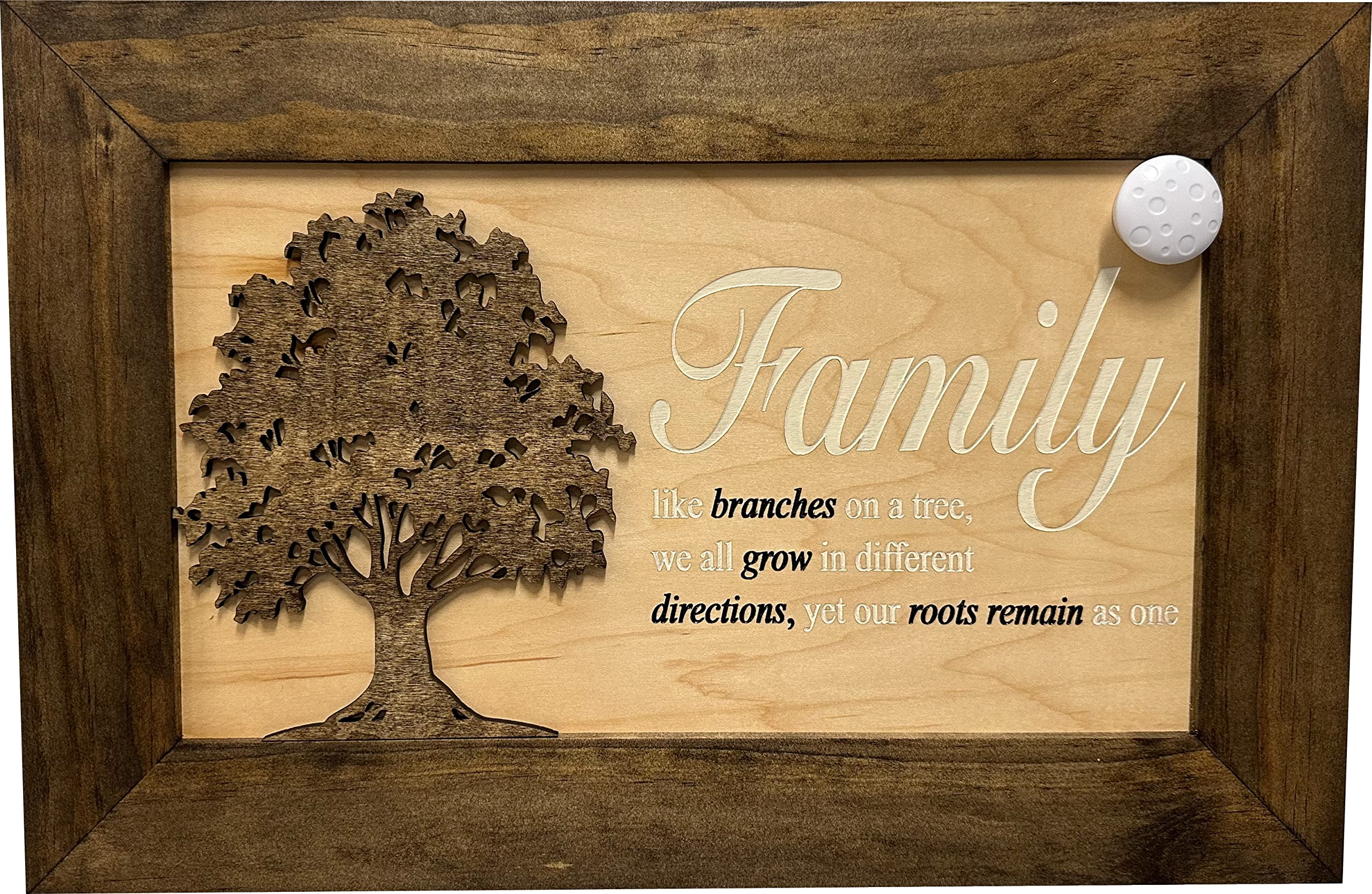 Bellewood Designs Hidden Gun Storage Cabinet - Family Branches Engraved, Dark Walnut Finish | Secure Firearm Storage for Home, Office & Cabin Safety