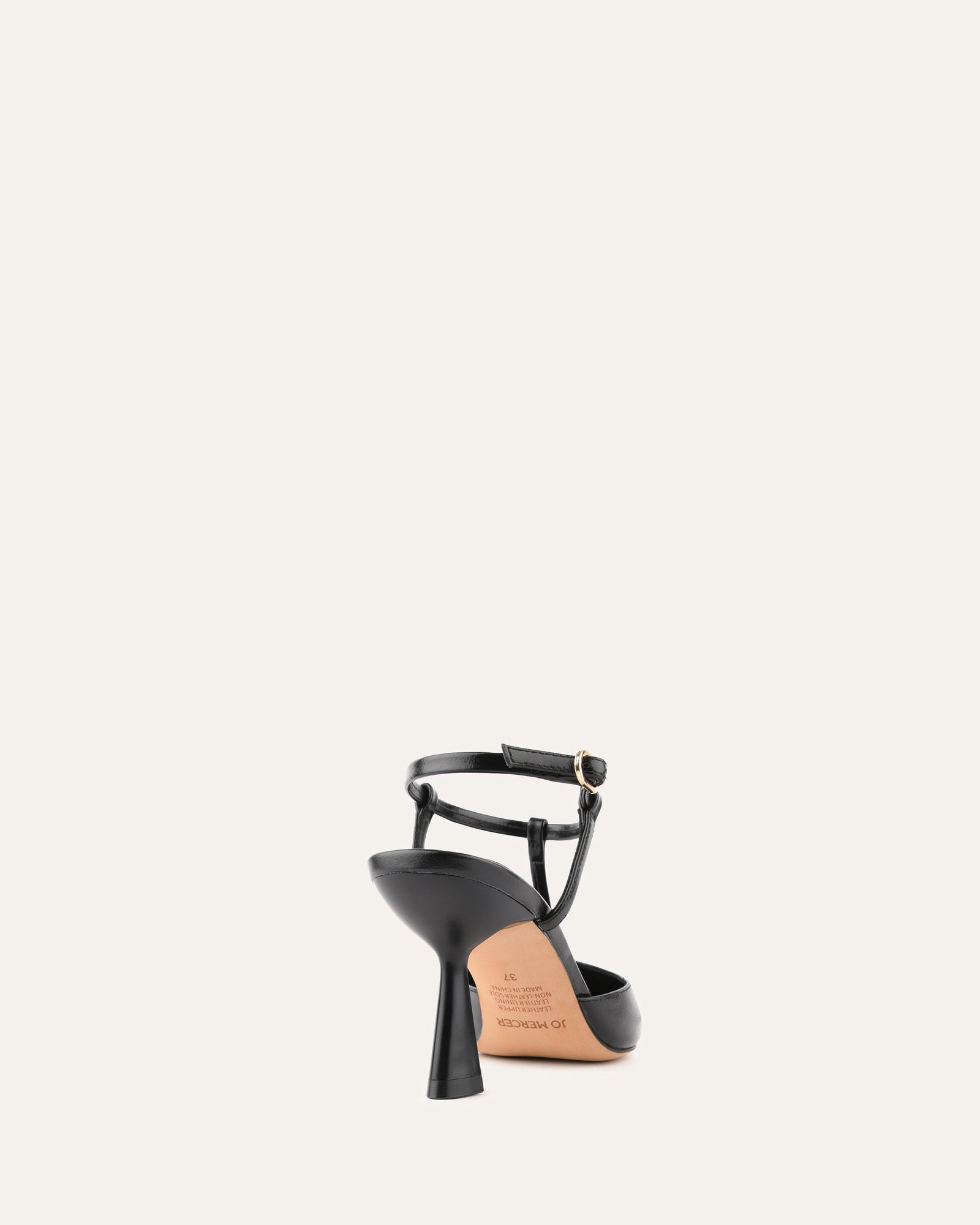 YULA Women's Black Leather Mid Heel Pumps - Elegant Office & Party Shoes for Professional and Formal Occasions