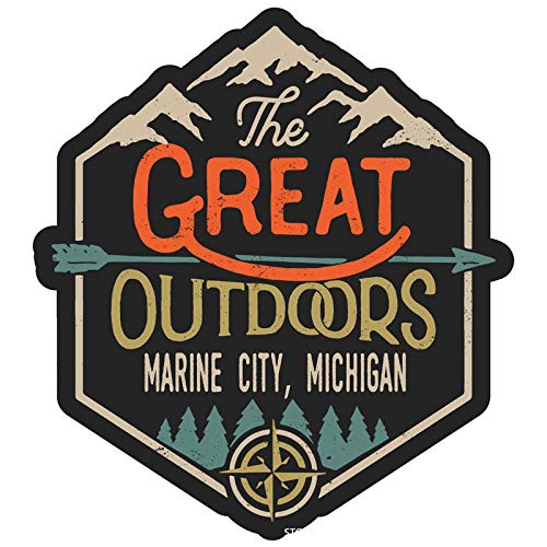 Marine City Michigan The Great Outdoors Design 4-Inch Fridge Magnet - Perfect for Collectors, Travel Souvenirs & Kitchen Decor
