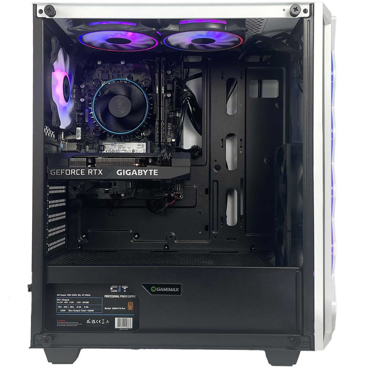 Ginger6 G6 Gaming Desktop PC - AMD Ryzen 7 5800X, NVIDIA RTX 4070 Ti SUPER 16GB, 1TB SSD + 2TB HDD, 32GB DDR4 RAM, WiFi 6, Windows 11 | High-Performance Gaming & Streaming PC for 4K Gaming, VR, and Content Creation