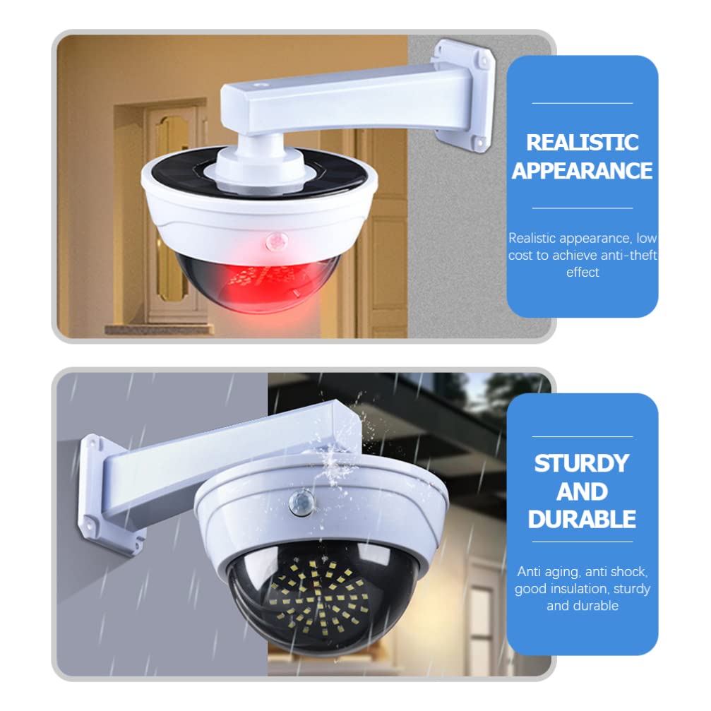 OSALADI Fake Security Camera with LED Lights - Dummy Surveillance Camera, Anti-Theft Warning Light, Motion Sensor, Outdoor Plastic Charging Light - Perfect for Home Security & Business Protection