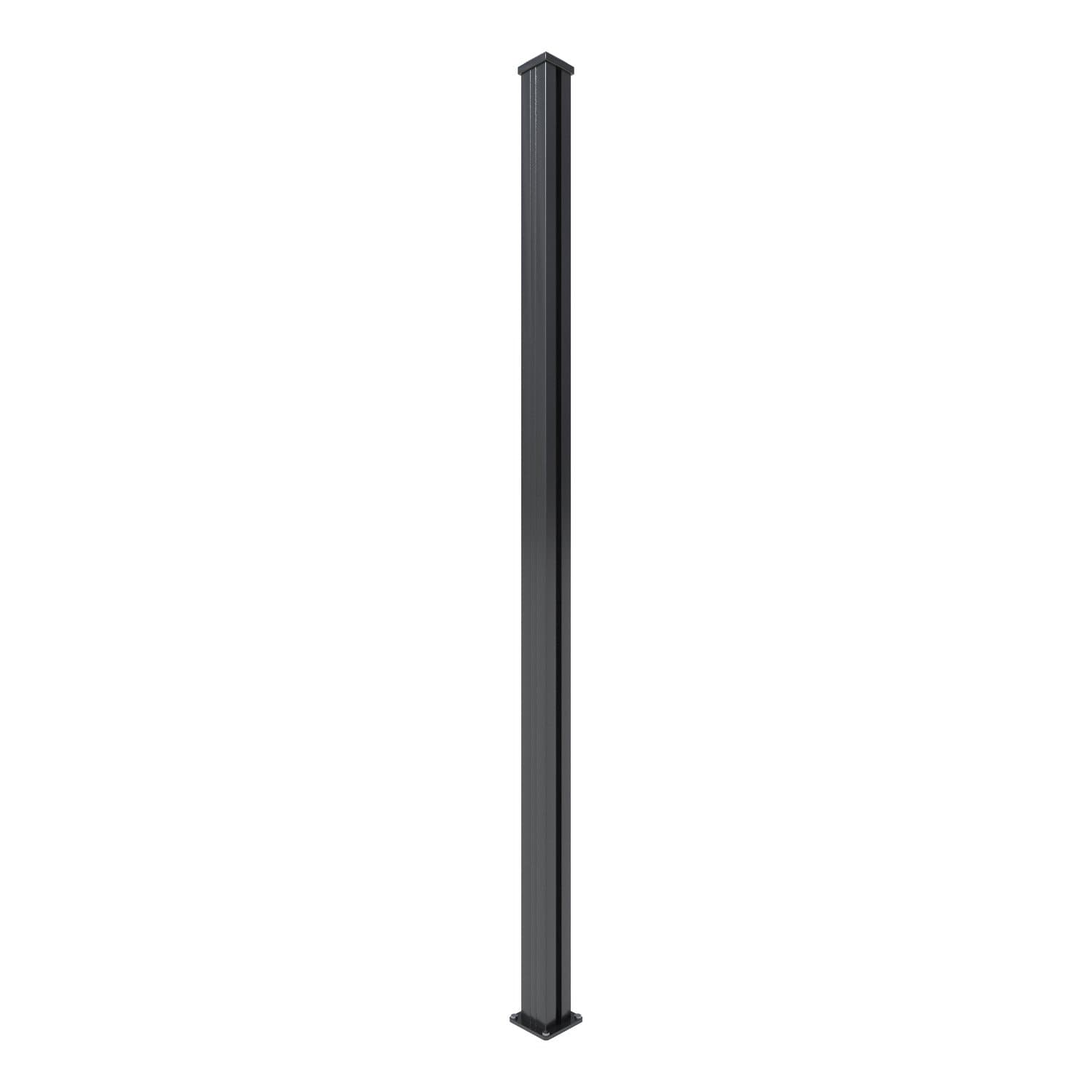 Black Aluminum Fence Post - Durable & Rust-Resistant for Garden, Yard, and Outdoor Security Fencing