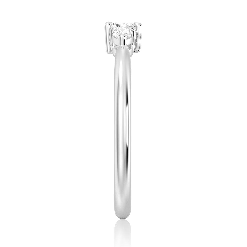 Lab Grown Diamond Promise Ring with Heart & Pear Design - True Love Symbol for Engagement, Anniversary & Special Occasions