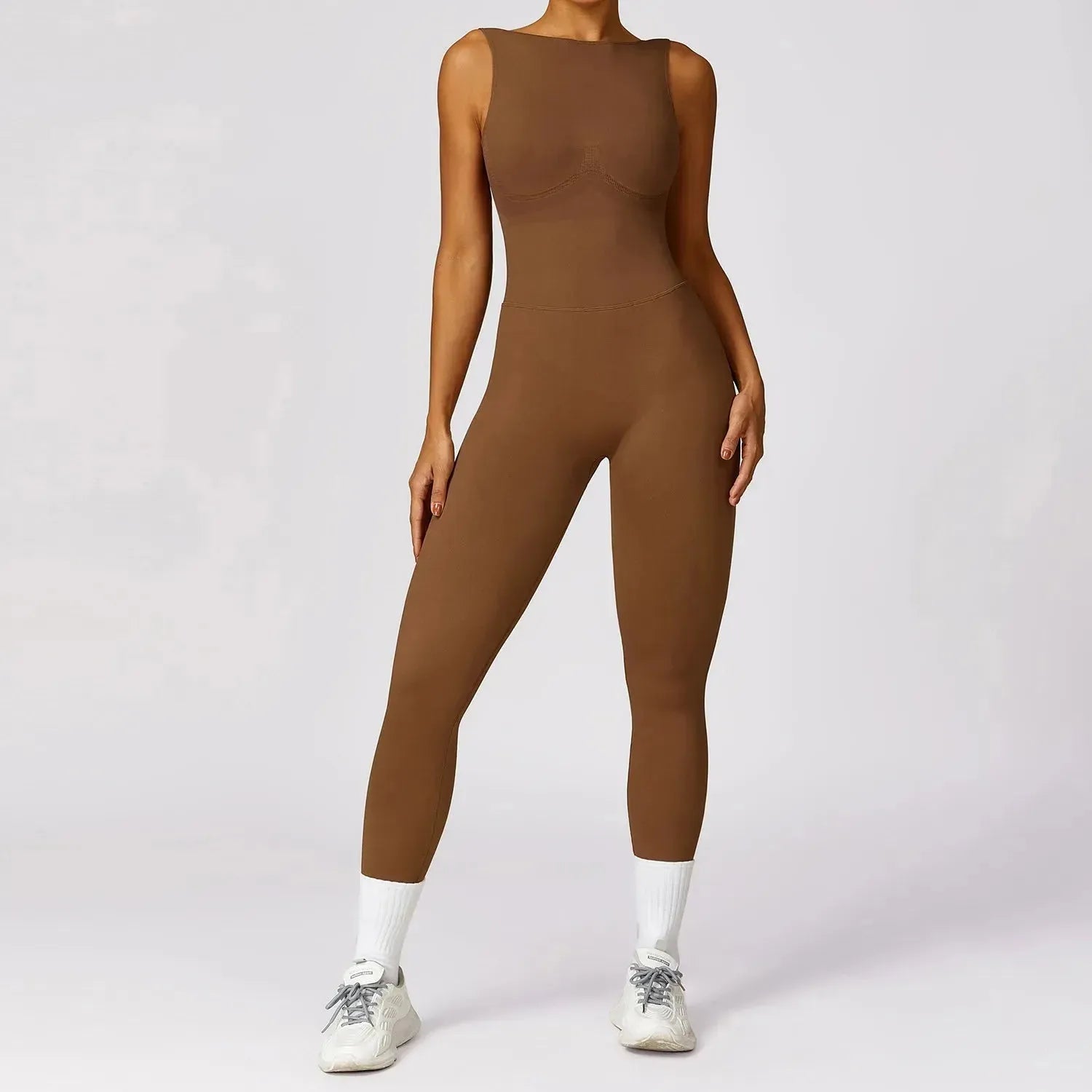 Women's Sexy Seamless Tracksuit - Gym Bodysuit & Ribbed Yoga Jumpsuit One Piece Workout Romper - Sportswear Fitness Set for Yoga, Running & Gym Training