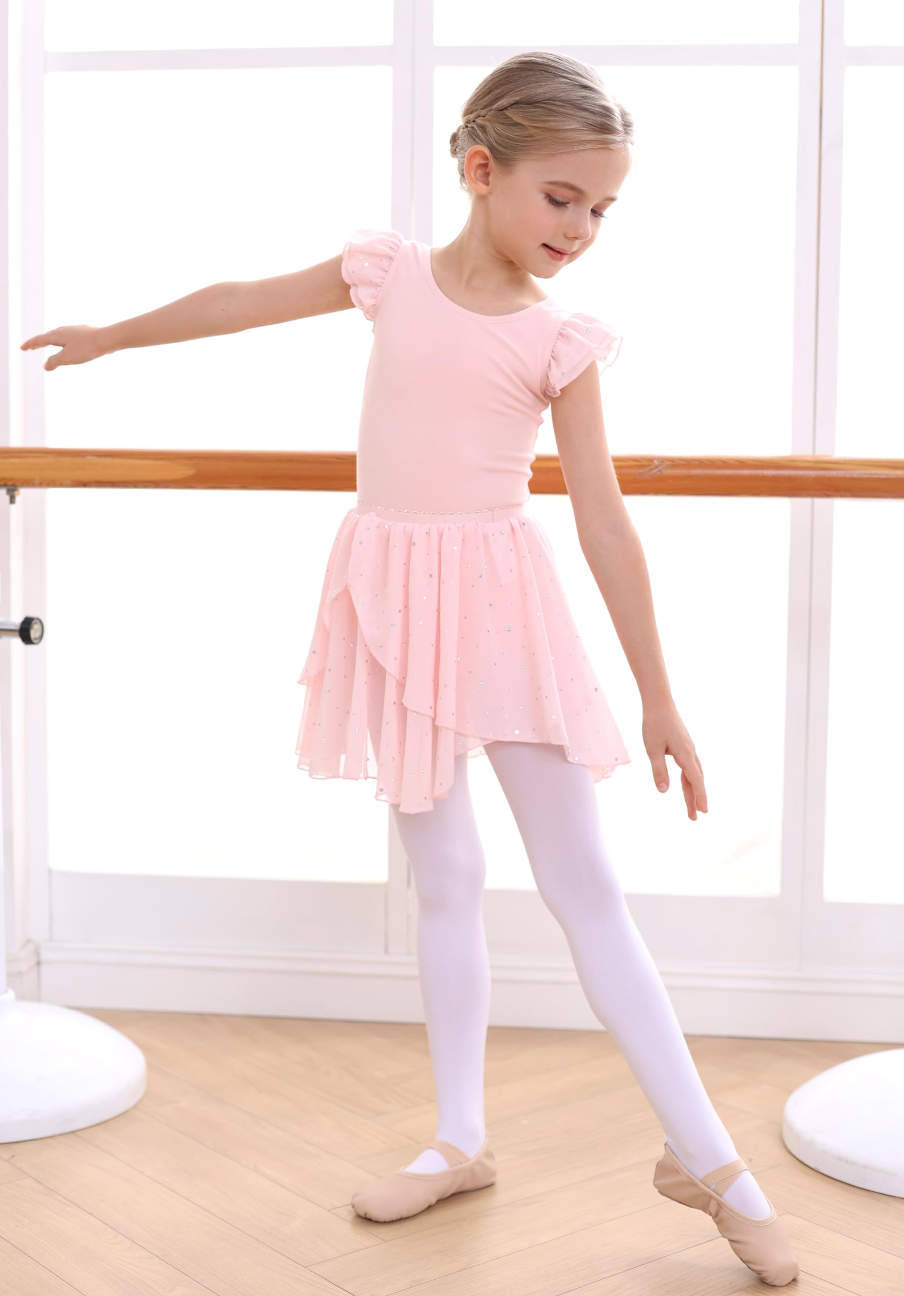 Toddler Girls Ballet Leotard Dress - MDNMD Long Skirt Ballerina Outfit for Dance Class & Performance | Perfect for Recitals, Practice, and Ballet Costume Parties