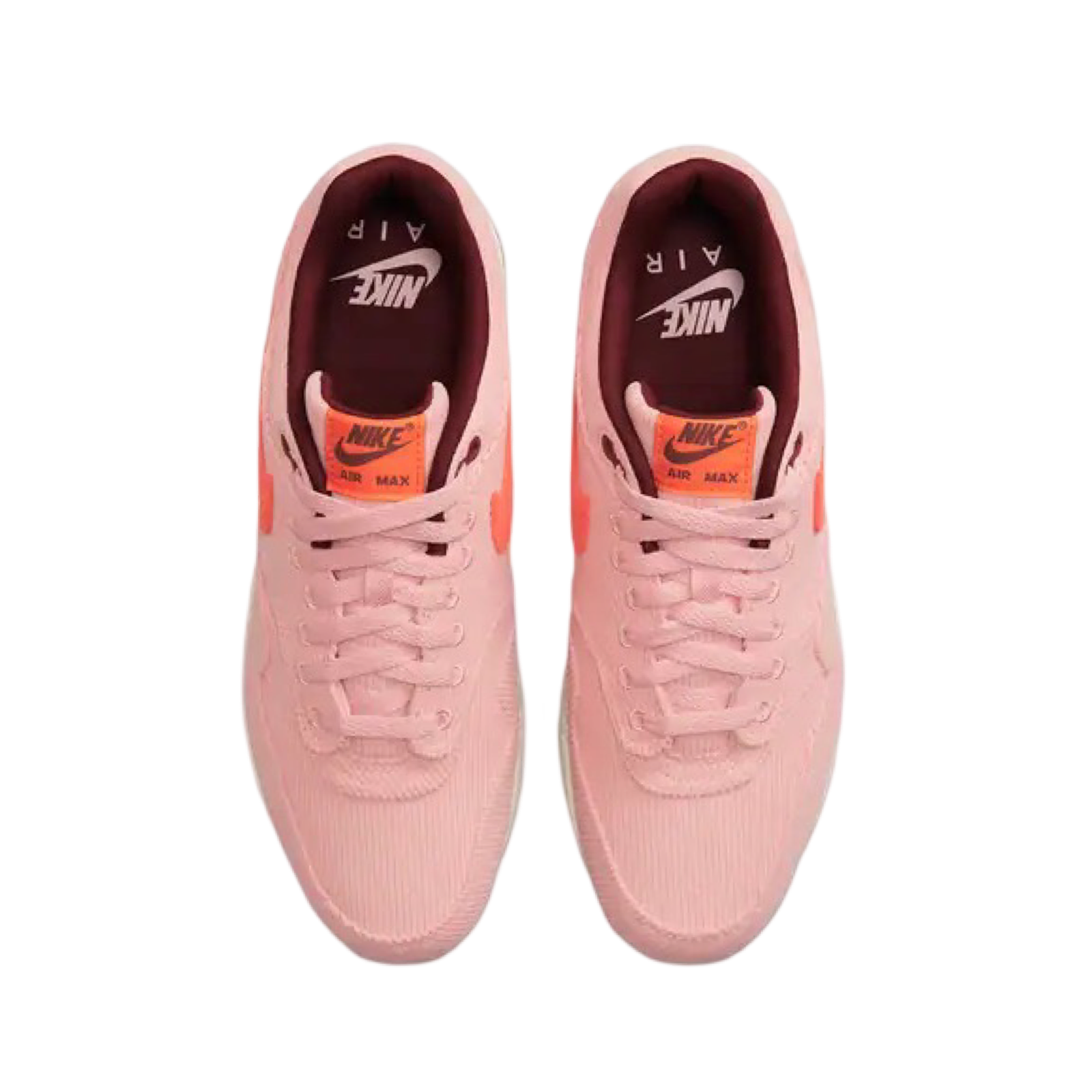 Nike Air Max 1 Premium Corduroy Sneakers - Bright Coral Women's Running Shoes for Jogging & Casual Wear