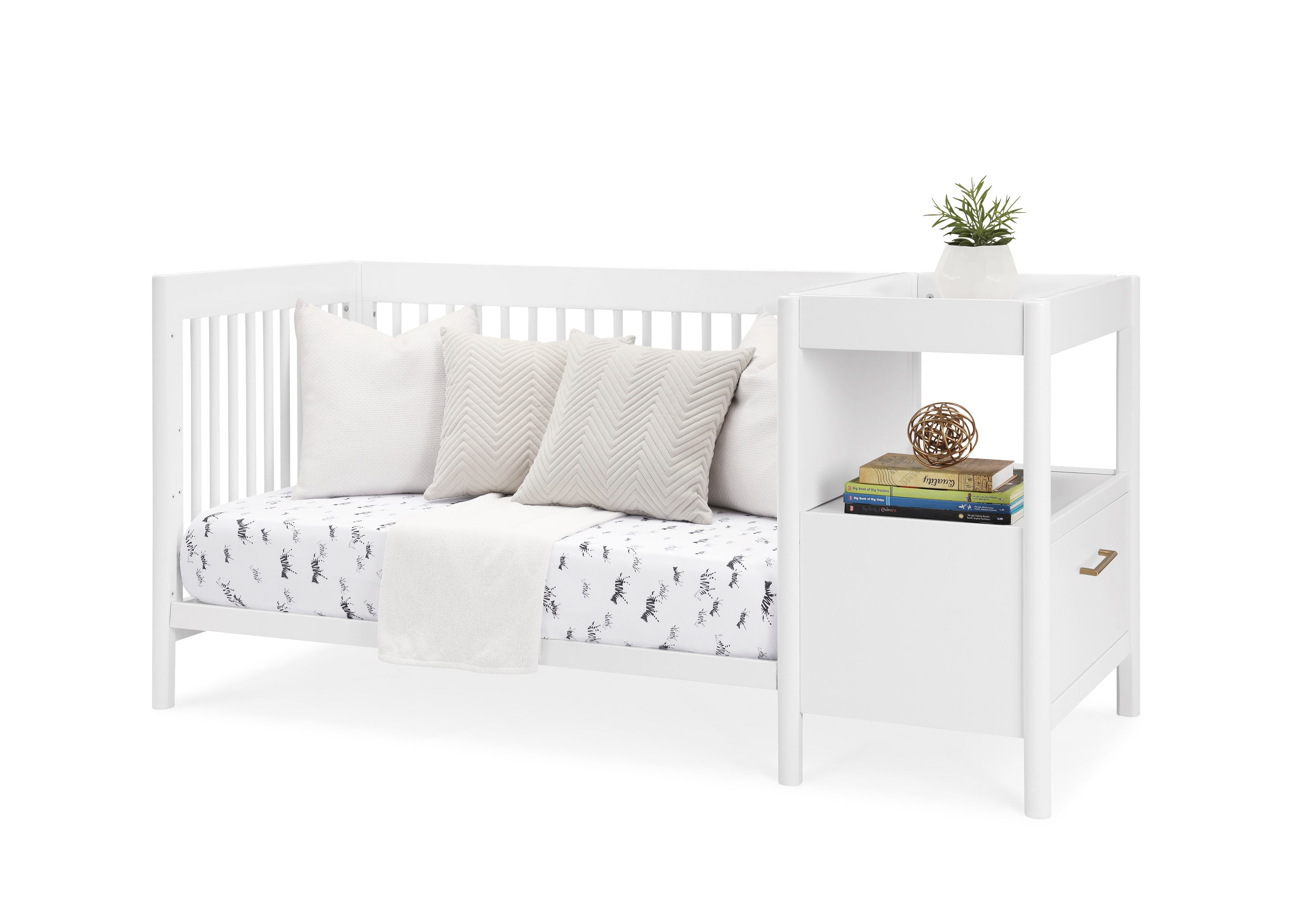 Zoe 5-in-1 Convertible Baby Crib with Changer - Nursery Furniture Set for Newborn to Toddler | Perfect for Small Spaces & Modern Nurseries