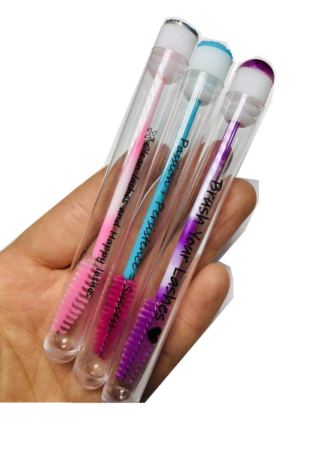 Disposable Mascara Brushes - 20 Pack Diamond Eyelash Spoolies with Sanitary Tubes - Perfect for Makeup Artists, Salons & Personal Use - Ideal for Lash Extensions, Mascara Application & Eyebrow Grooming