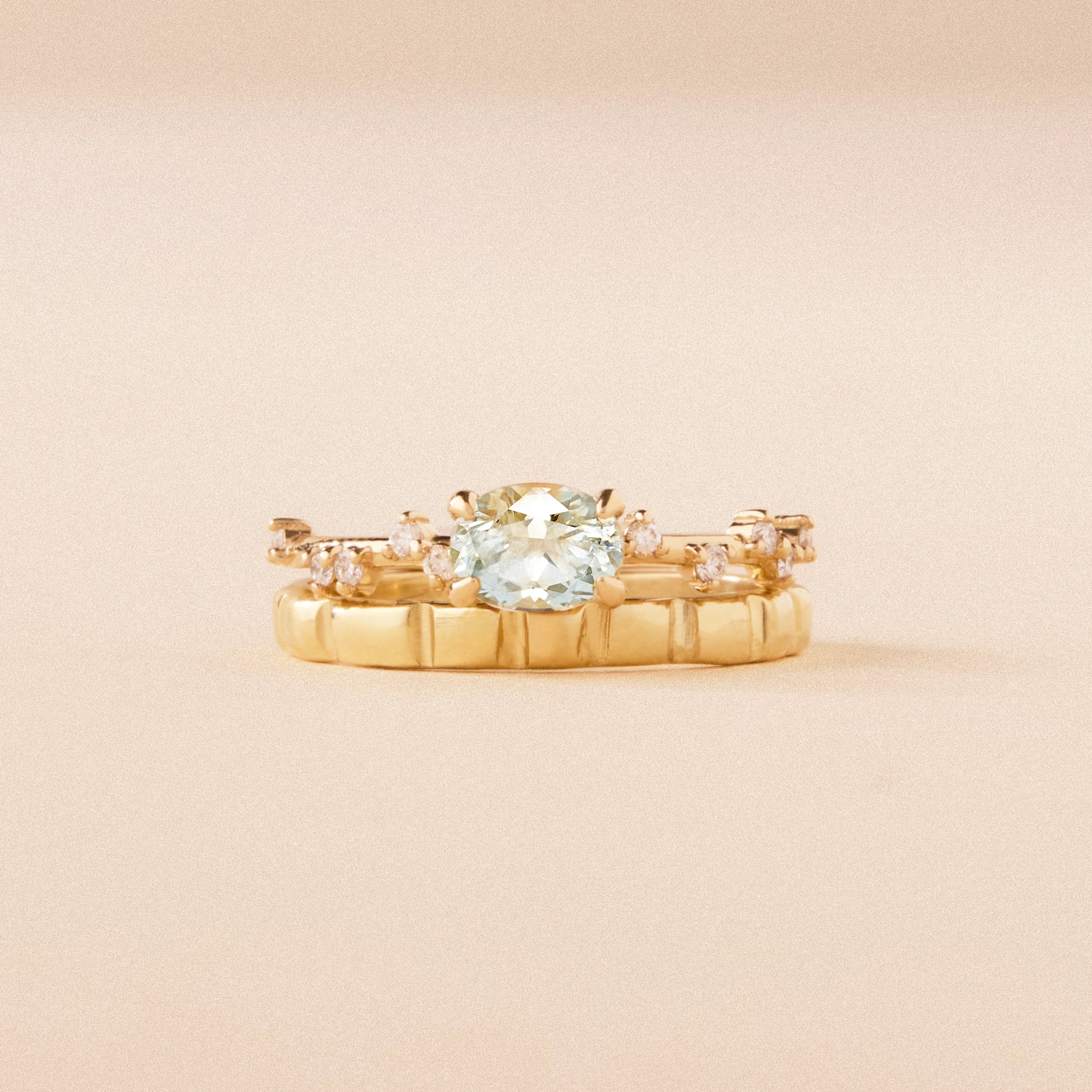 Unique 14K Yellow Gold Oval Sapphire Ring - Shores Aglow Handcrafted Jewelry for Women, Perfect for Weddings, Anniversaries & Special Occasions