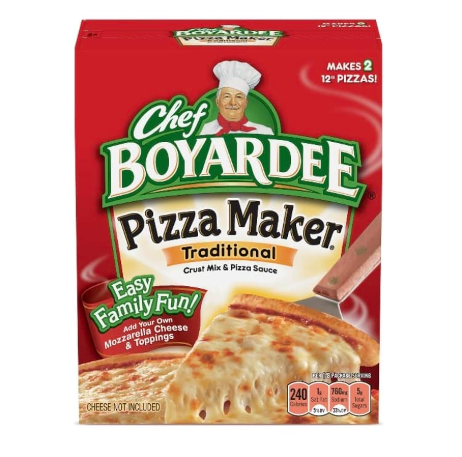 Chef Boyardee Pizza Maker Kit - Red & White DIY Pizza Making Set for Kids & Family | Perfect for Birthday Gifts, Cooking Classes & Family Bonding Activities