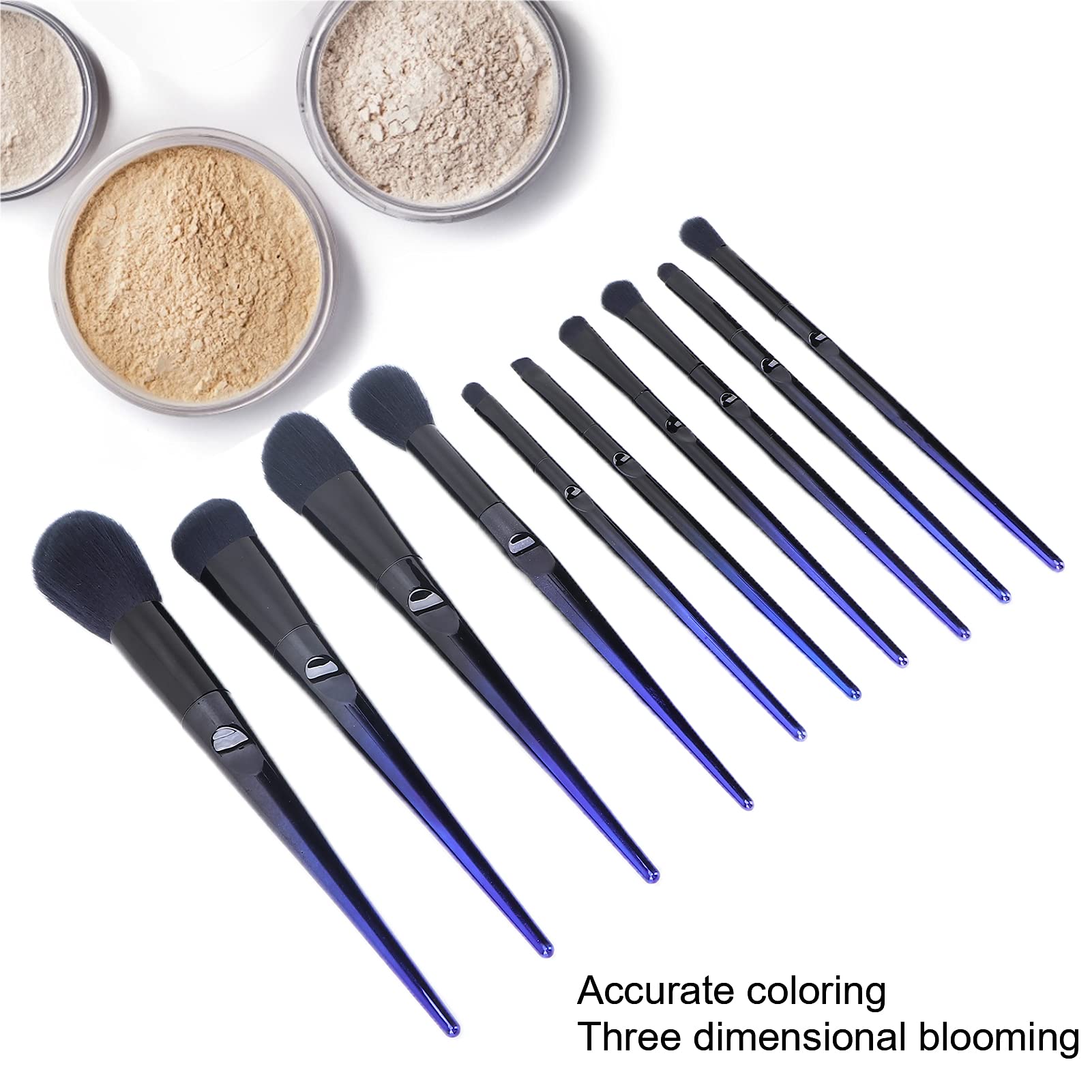 Professional Makeup Brush Set - Blush & Powder for Home & Travel